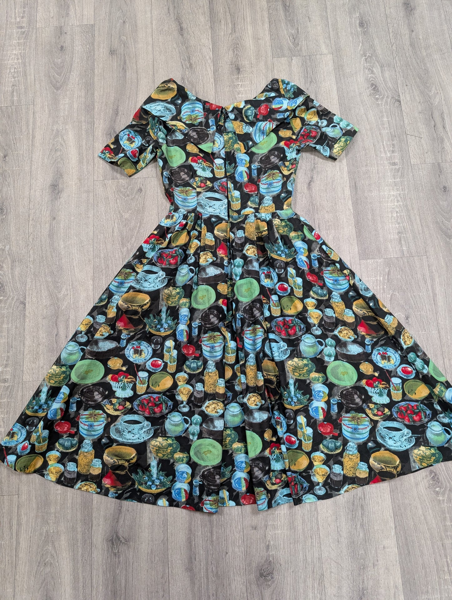 Fabulous 50s/60s Walgar London novelty print cotton dress - XS