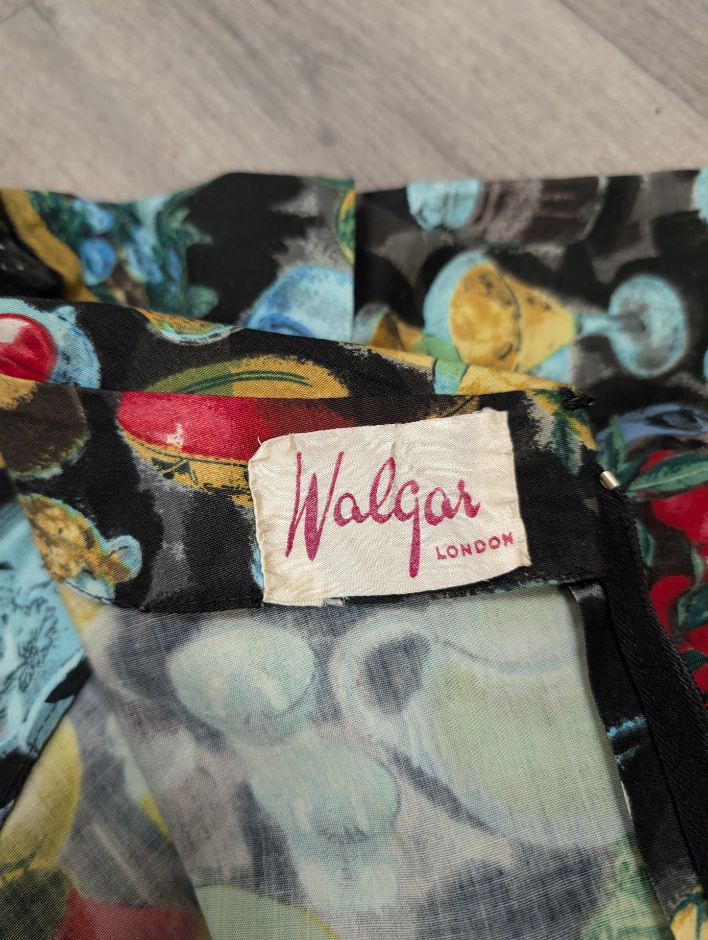 Fabulous 50s/60s Walgar London novelty print cotton dress - XS