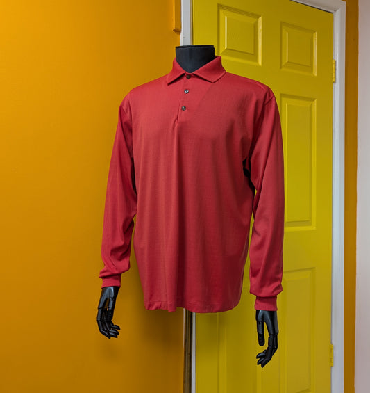 60s/70s Marathon Bri-Nylon red long sleeved top