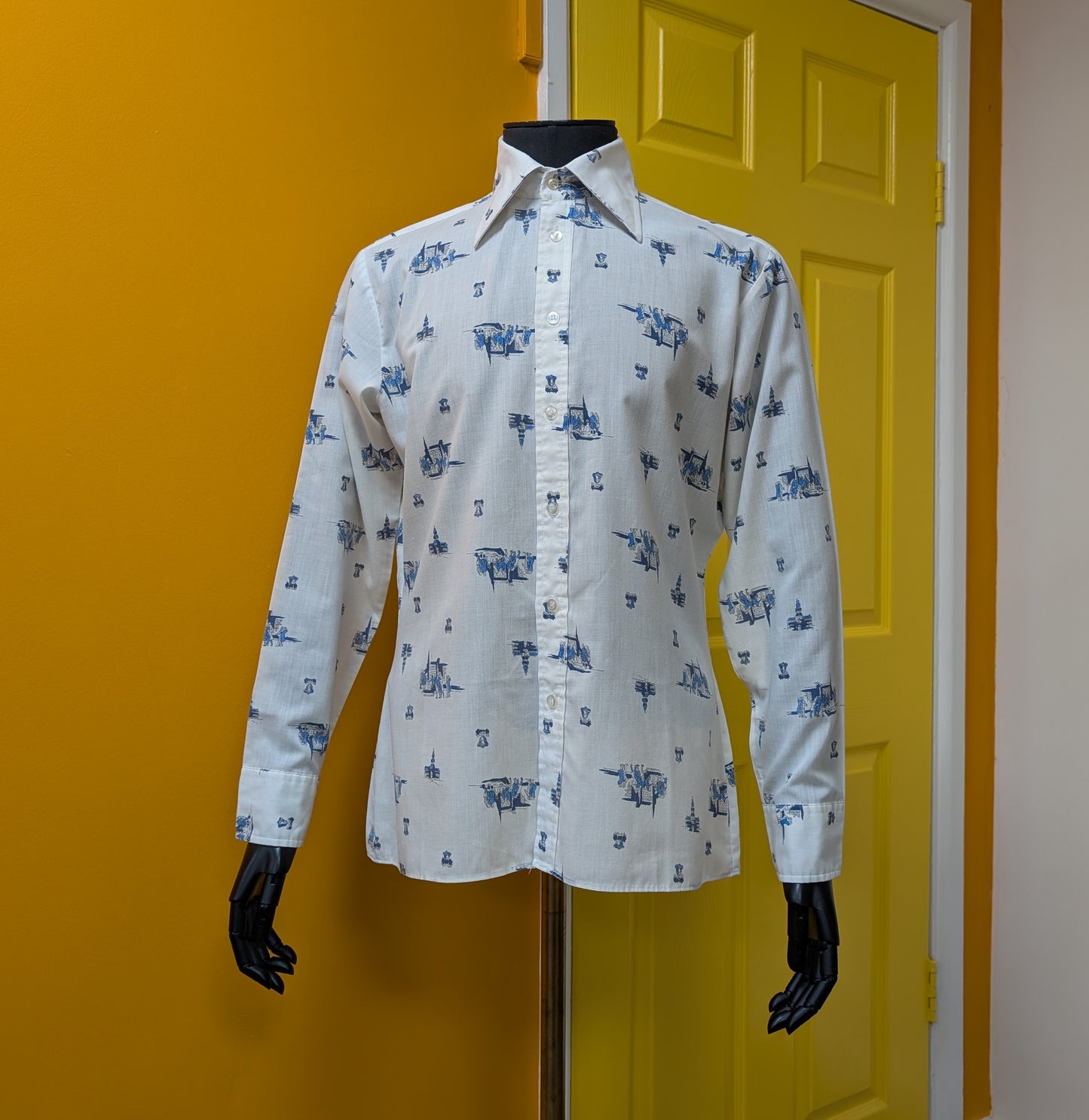 1970s John Henry Spencer novelty print shirt