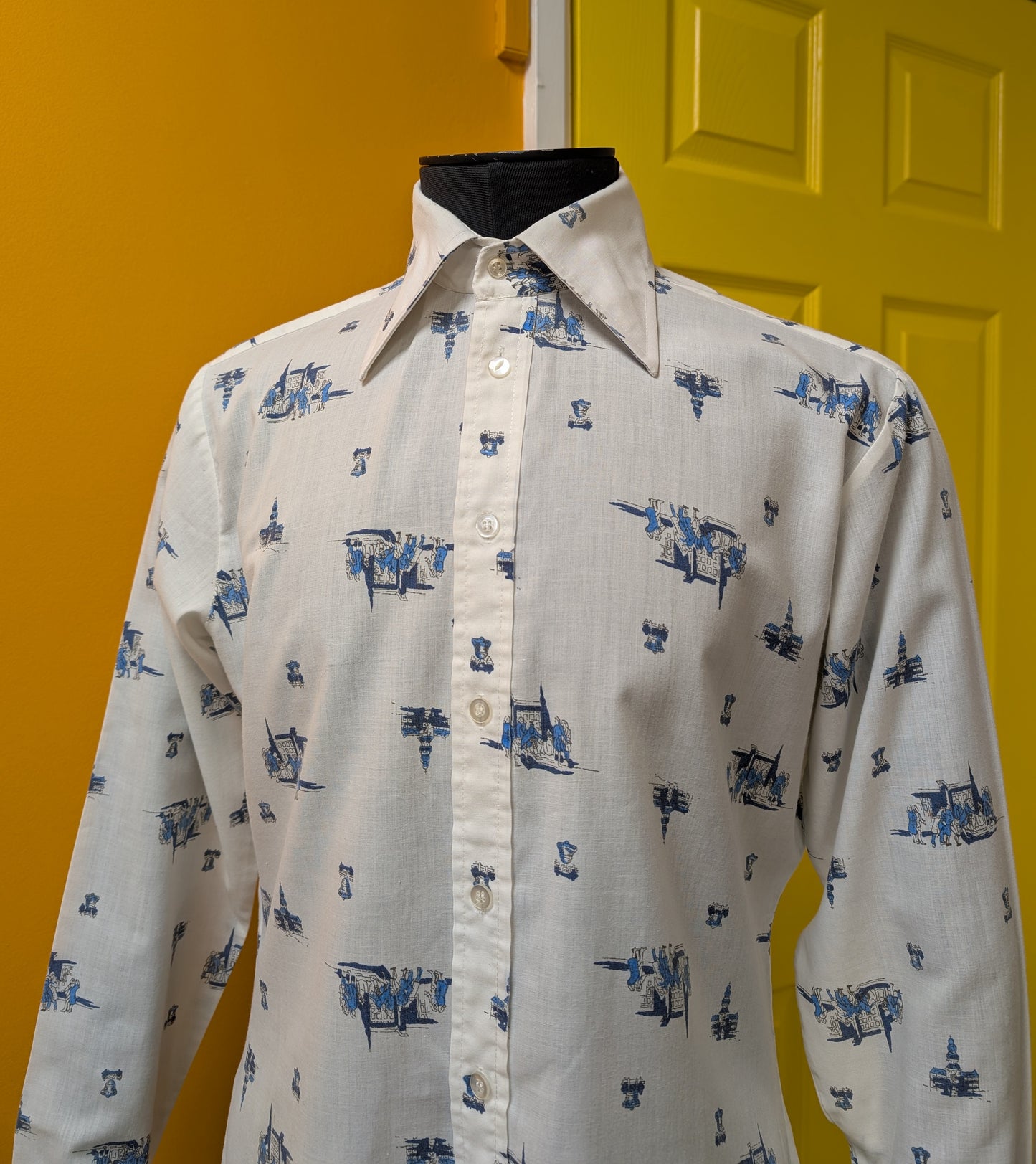 1970s John Henry Spencer novelty print shirt