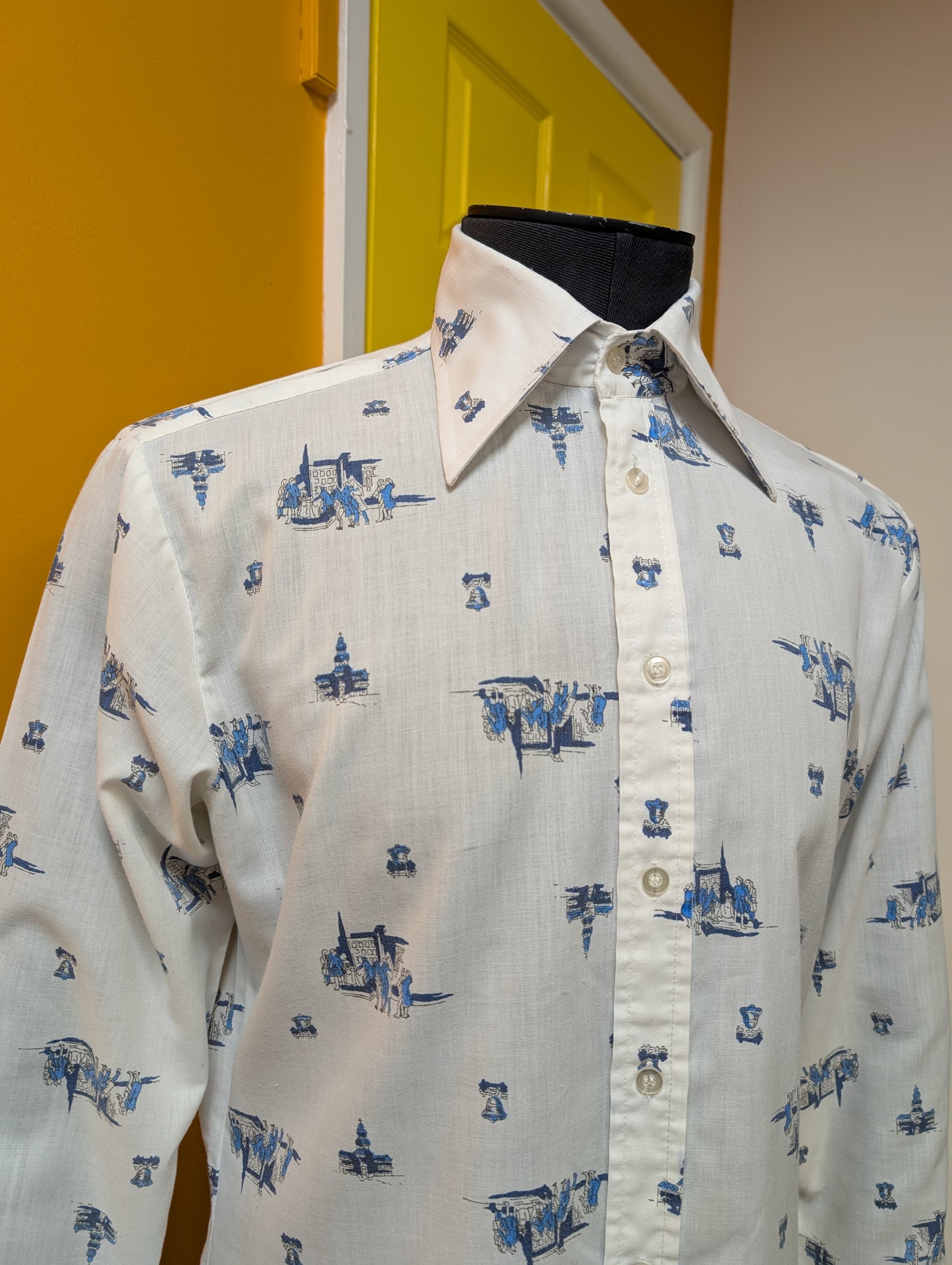 1970s John Henry Spencer novelty print shirt