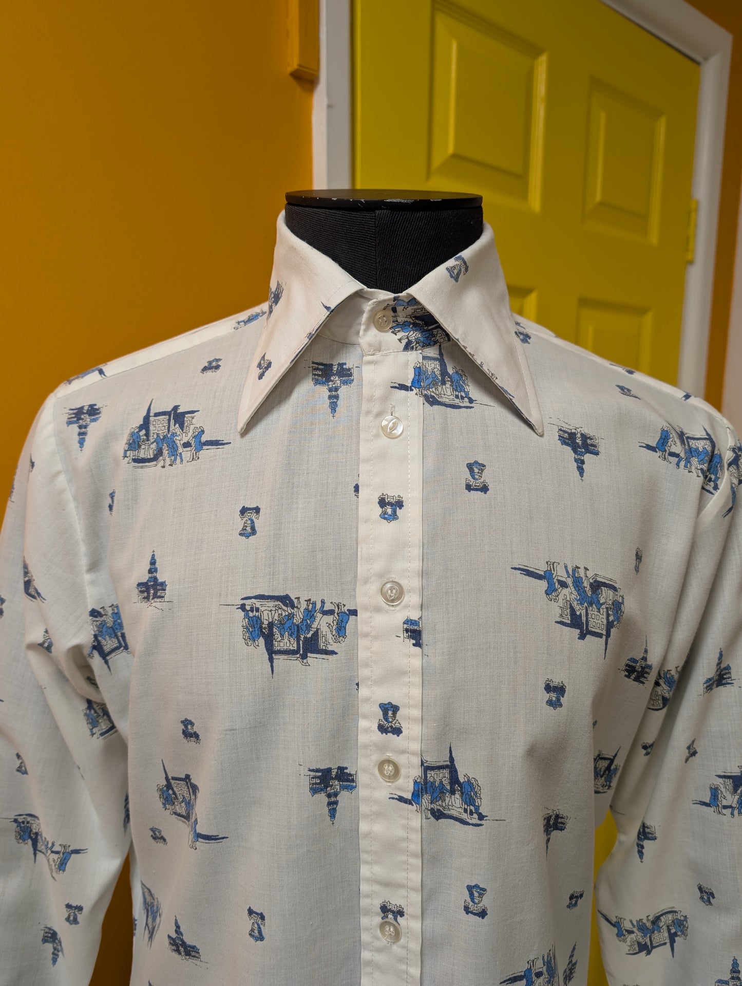 1970s John Henry Spencer novelty print shirt