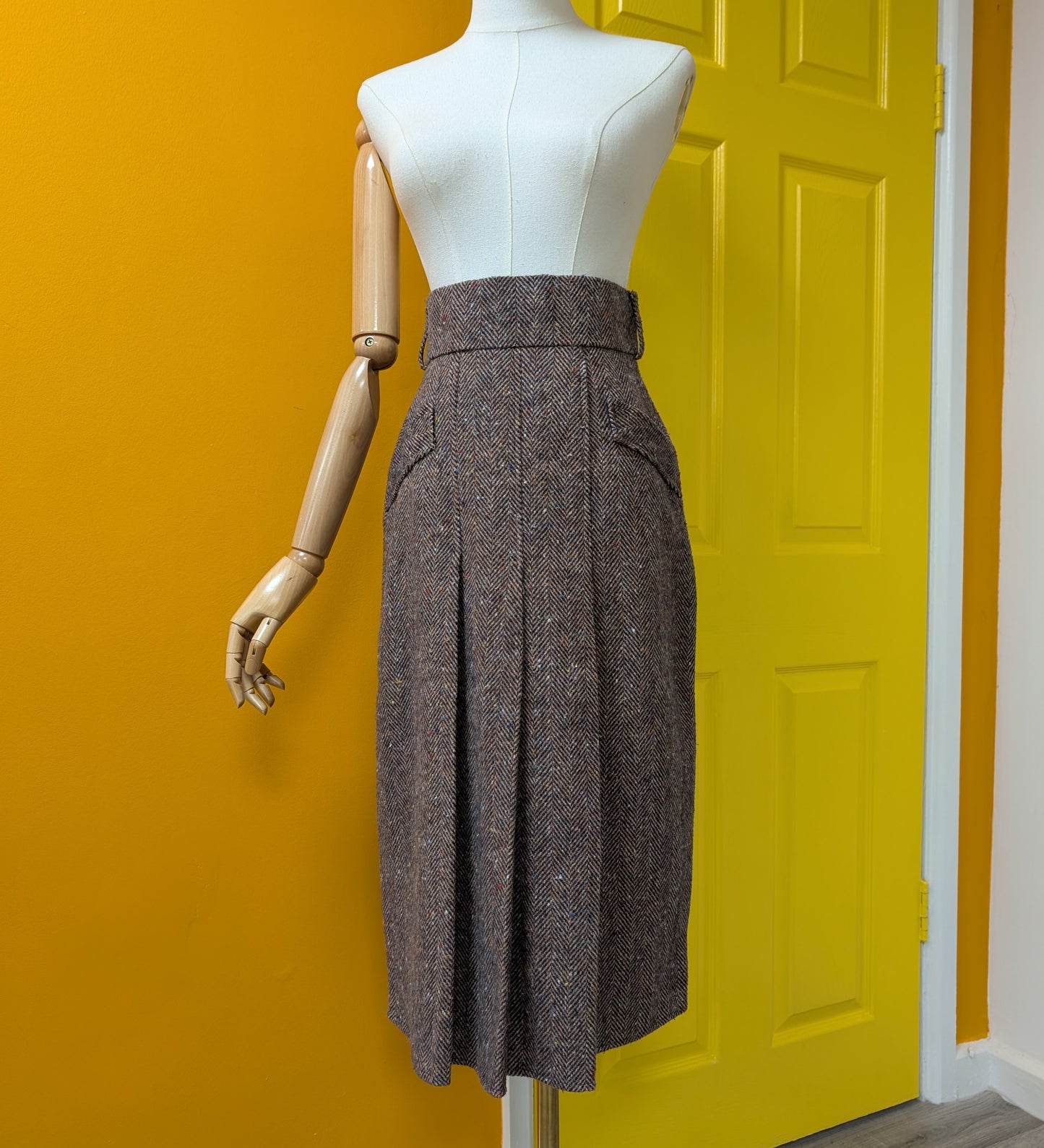 1970s wool blend skirt - 26" waist