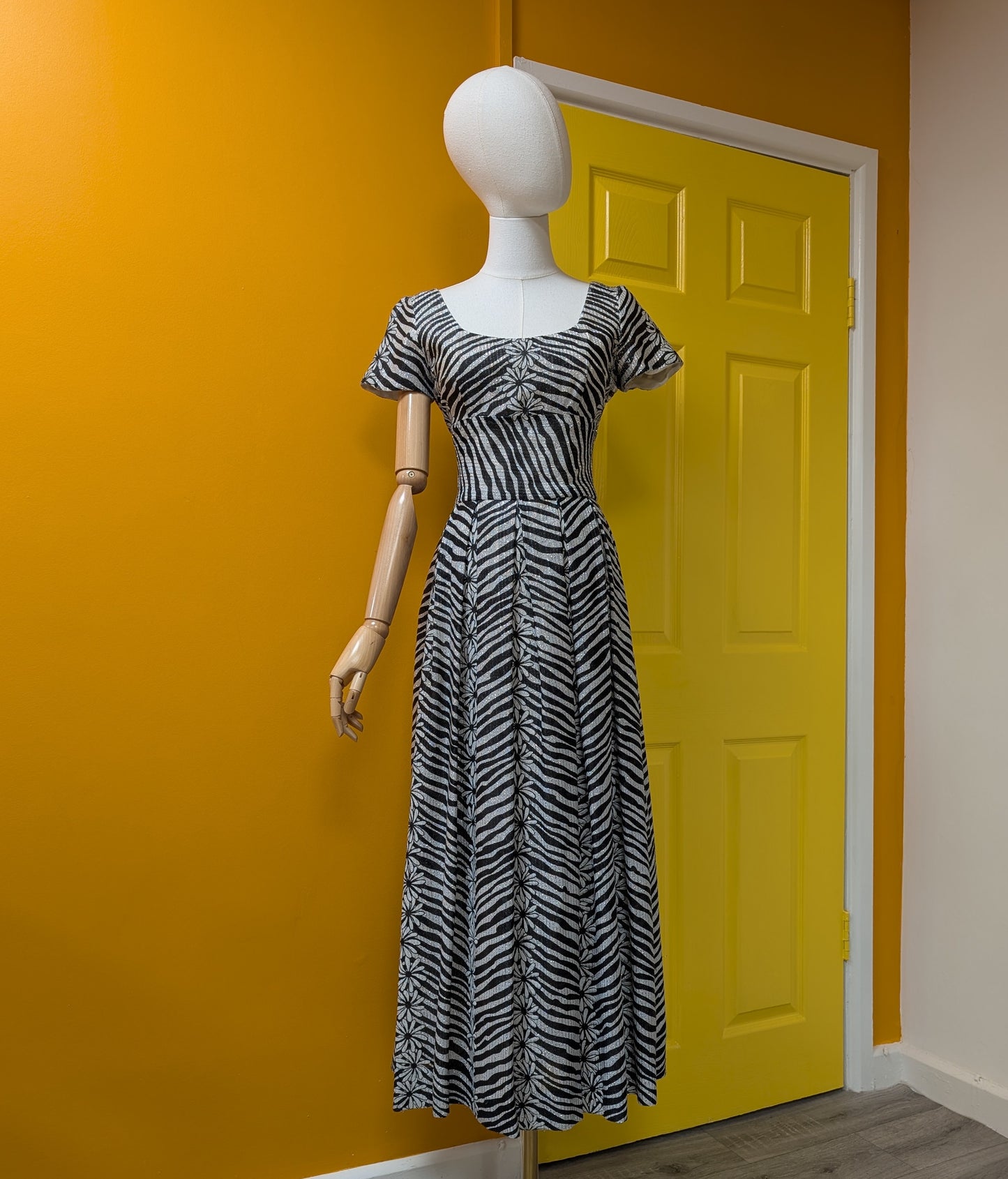 1970s Montigo Bay lurex maxi dress - Size 8