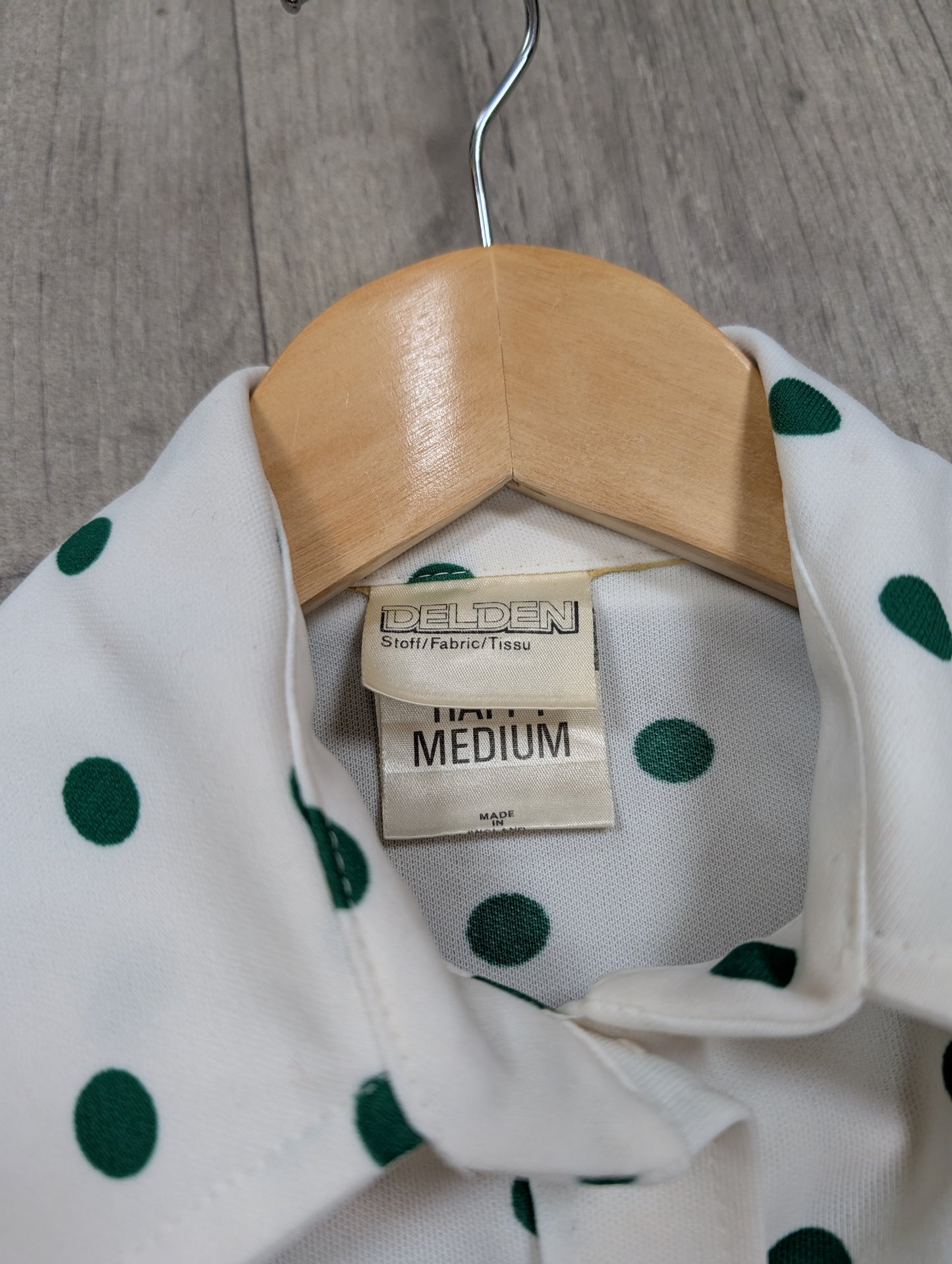 1970s white/green spotty shirt - XS/S