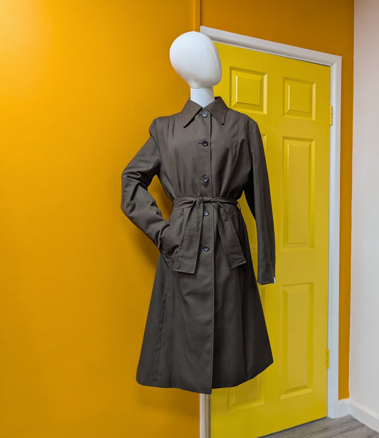 Deadstock 1970s brown belted coat - M/L