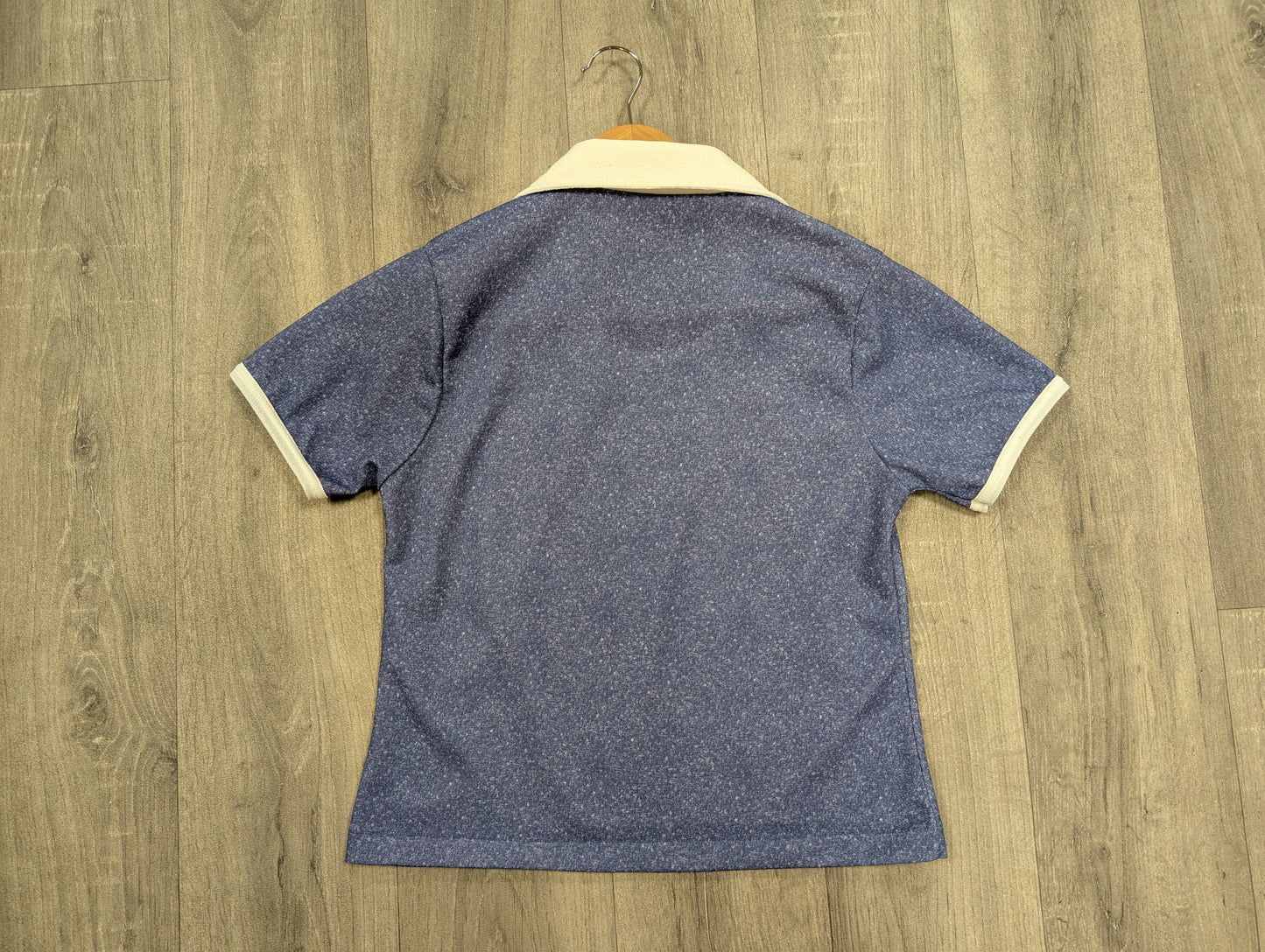 1970s blue/white collared tee