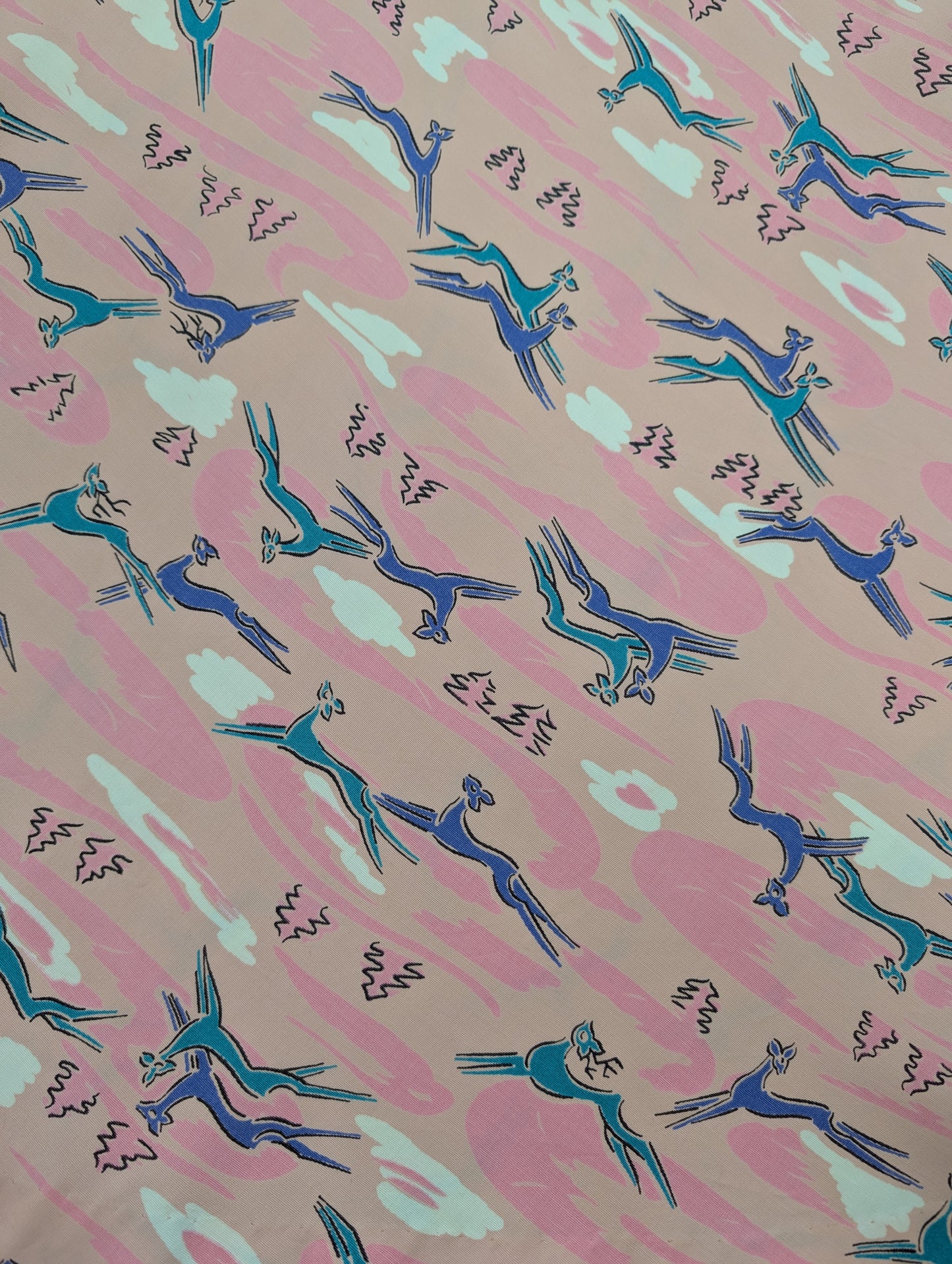 Gorgeous 1940s novelty deer print dress - XS