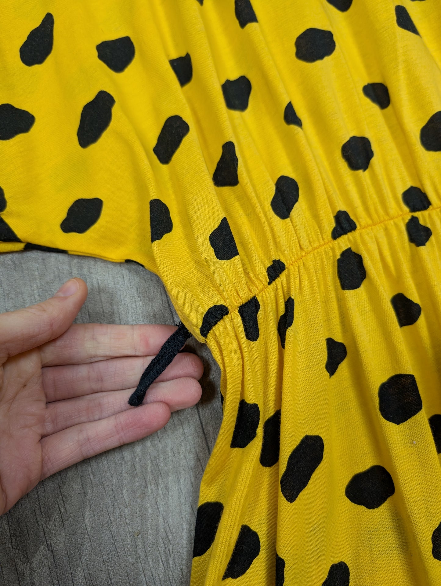 1980s St Michael yellow/black cotton dress