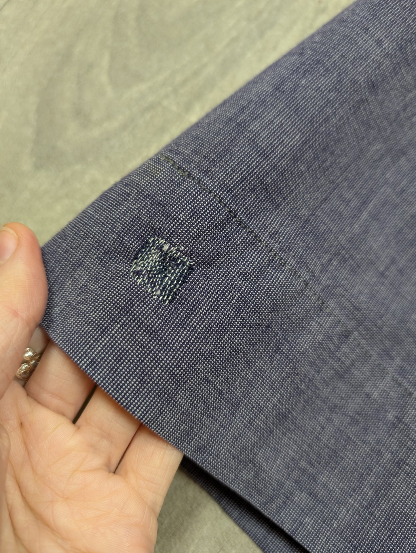 1940s Dutch chambray selvedge workwear dress nurse uniform - Size 8