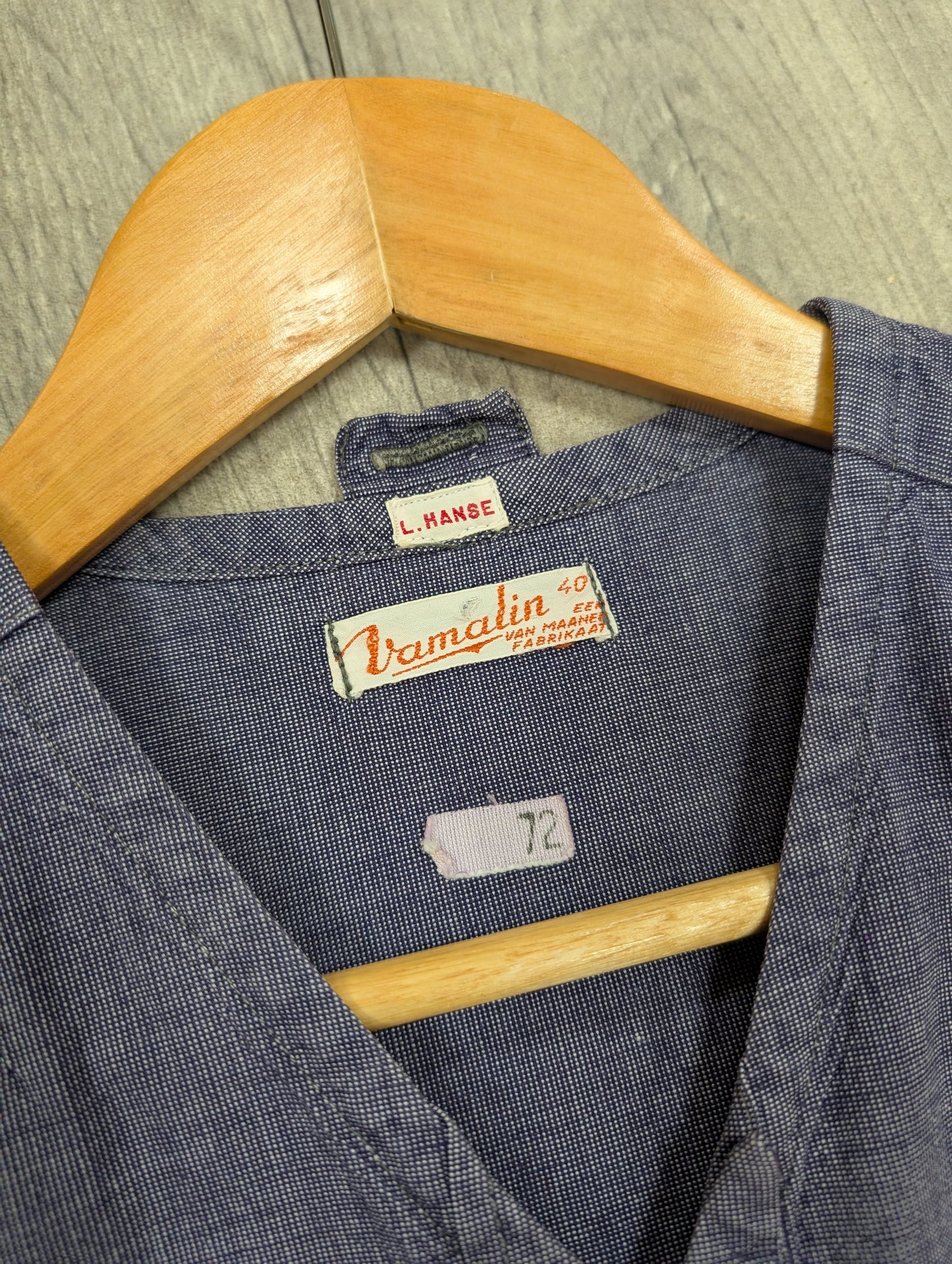 1940s Dutch chambray selvedge workwear dress nurse uniform - Size 8
