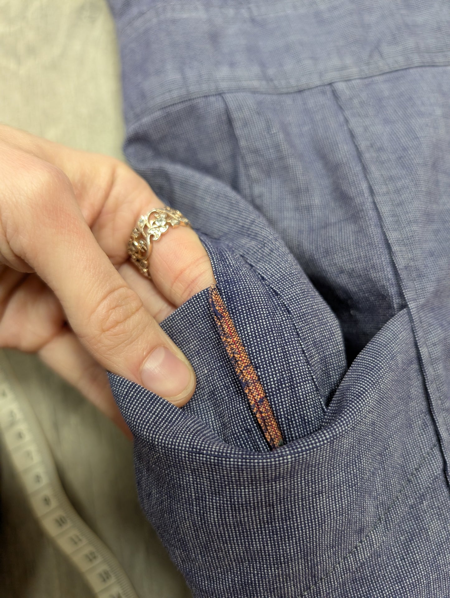 1940s Dutch chambray selvedge workwear dress nurse uniform - Size 8