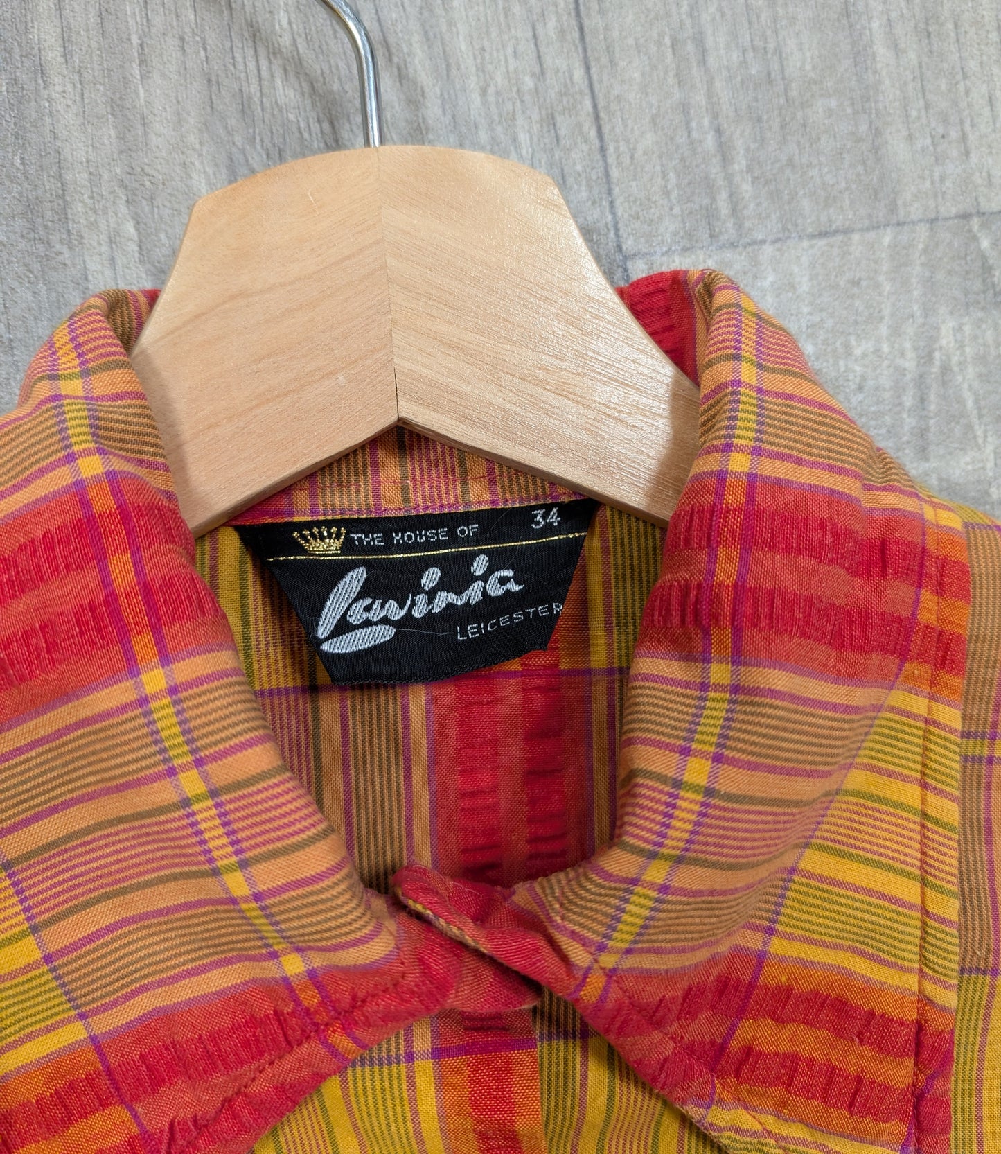 60s/70s Lavinia cotton check shirt - XS/S