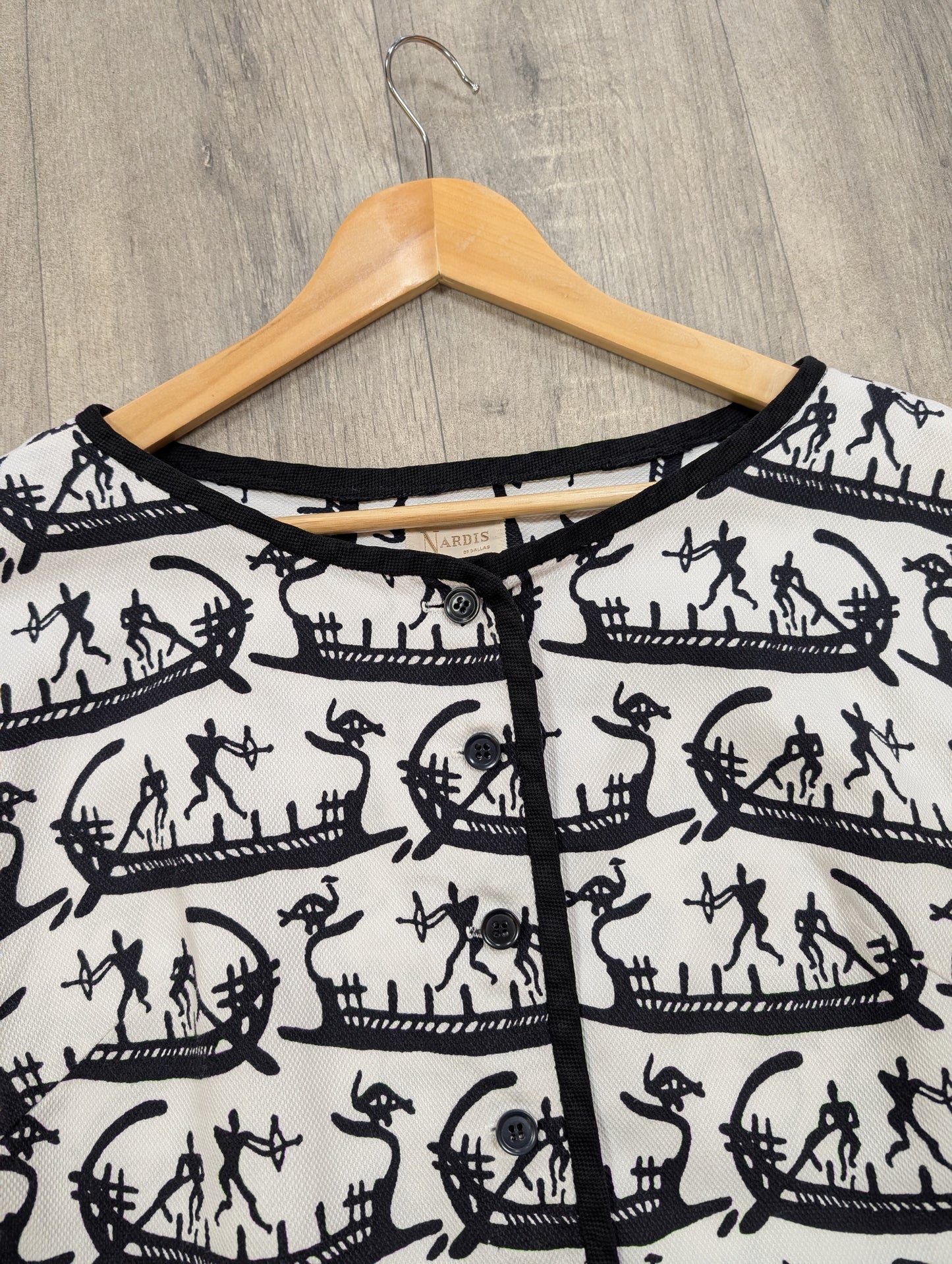 50s/60s Nardis of Dallas cotton novelty print gondola top