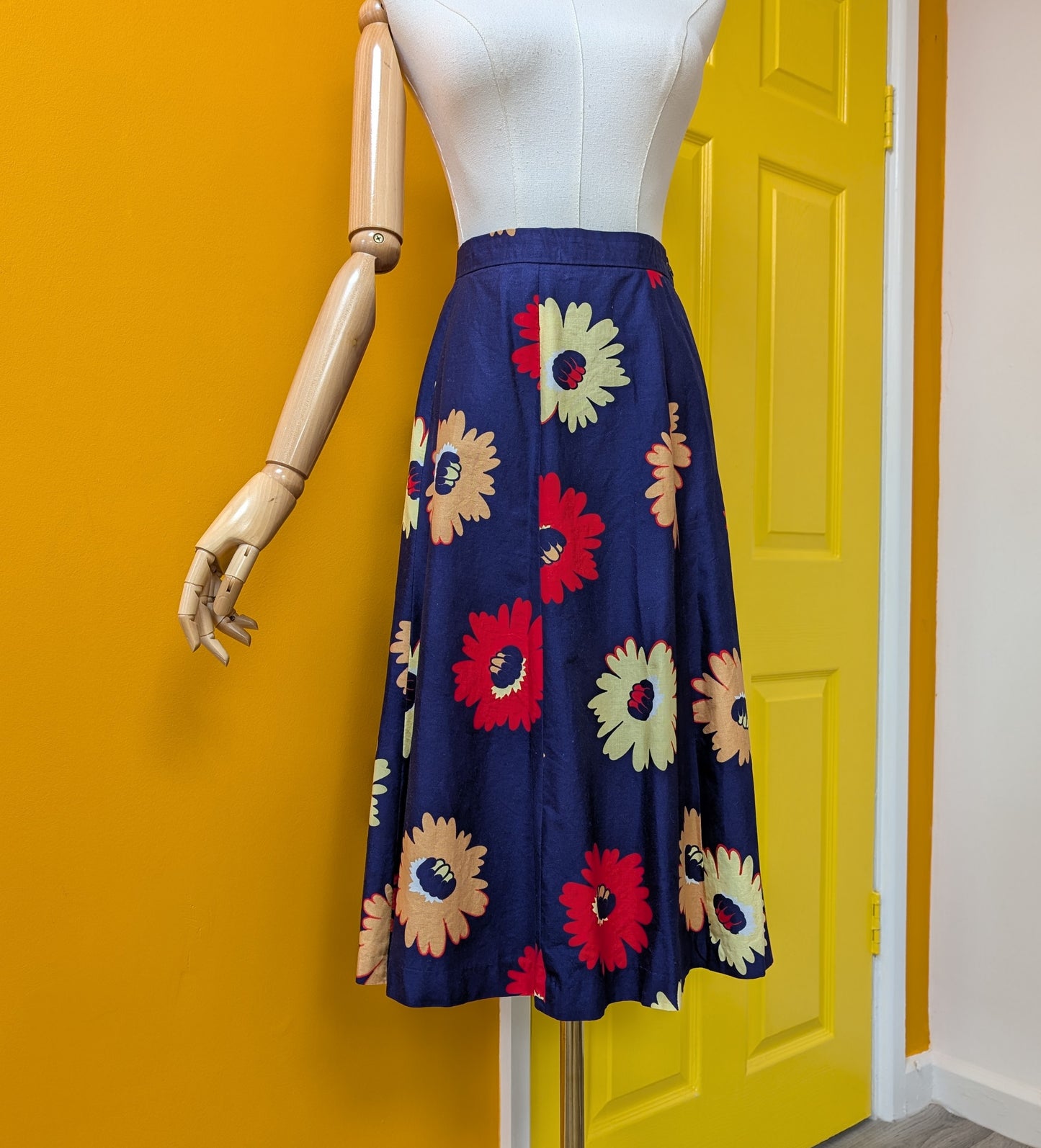 70s/80s Avant cotton floral skirt - 31" waist/12/14