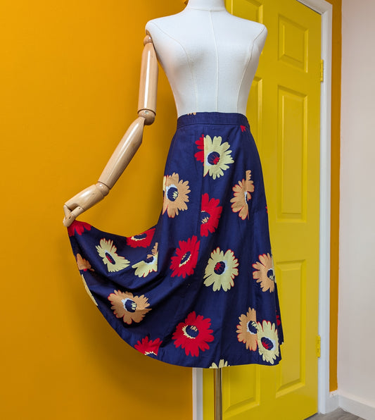 70s/80s Avant cotton floral skirt - 31" waist/12/14