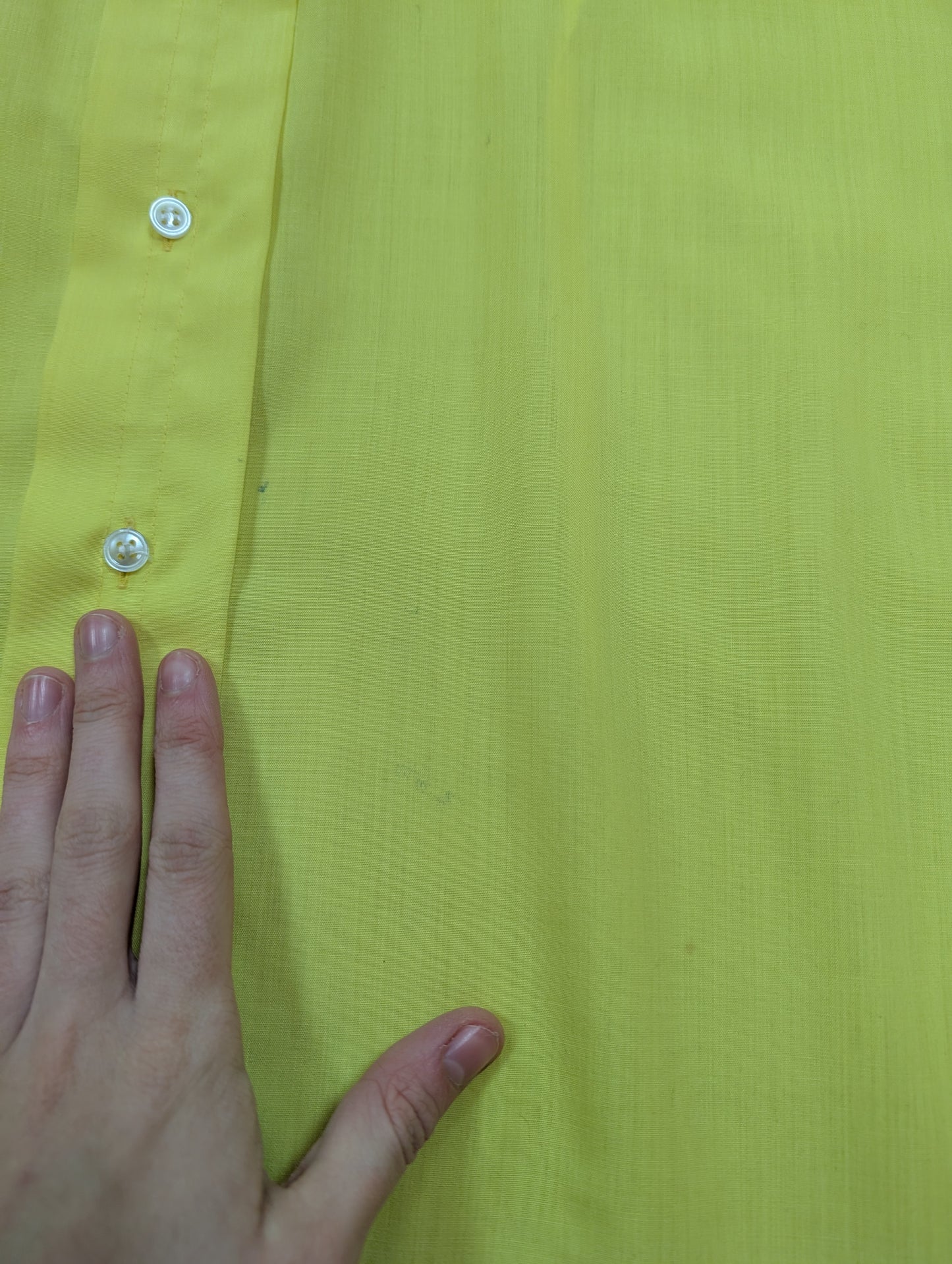 1970s Brutus yellow dagger collar shirt - M