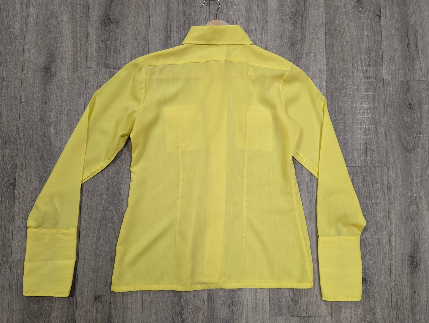 1970s Brutus yellow dagger collar shirt - M