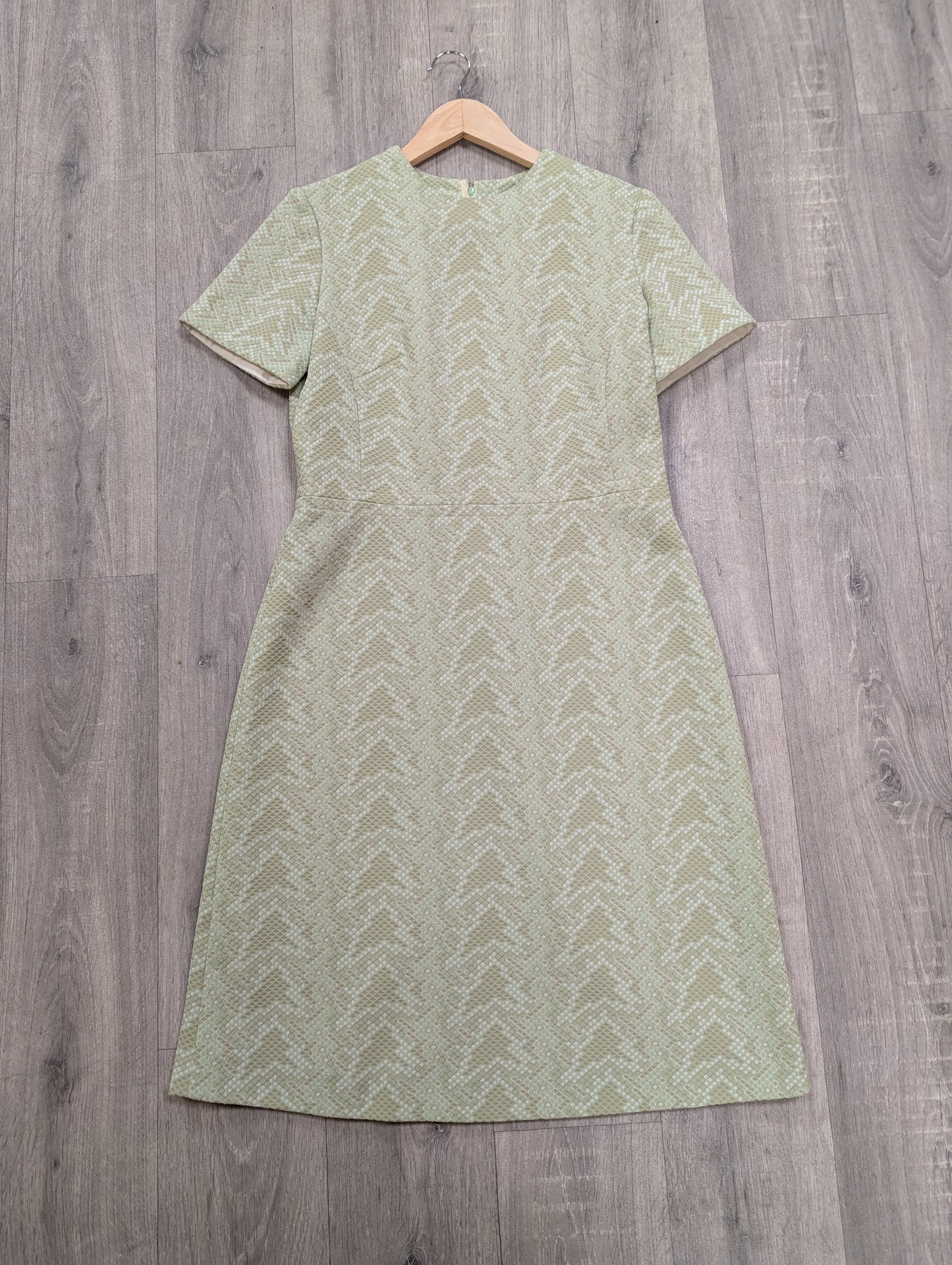 1960s DL Barron green crimplene dress - M