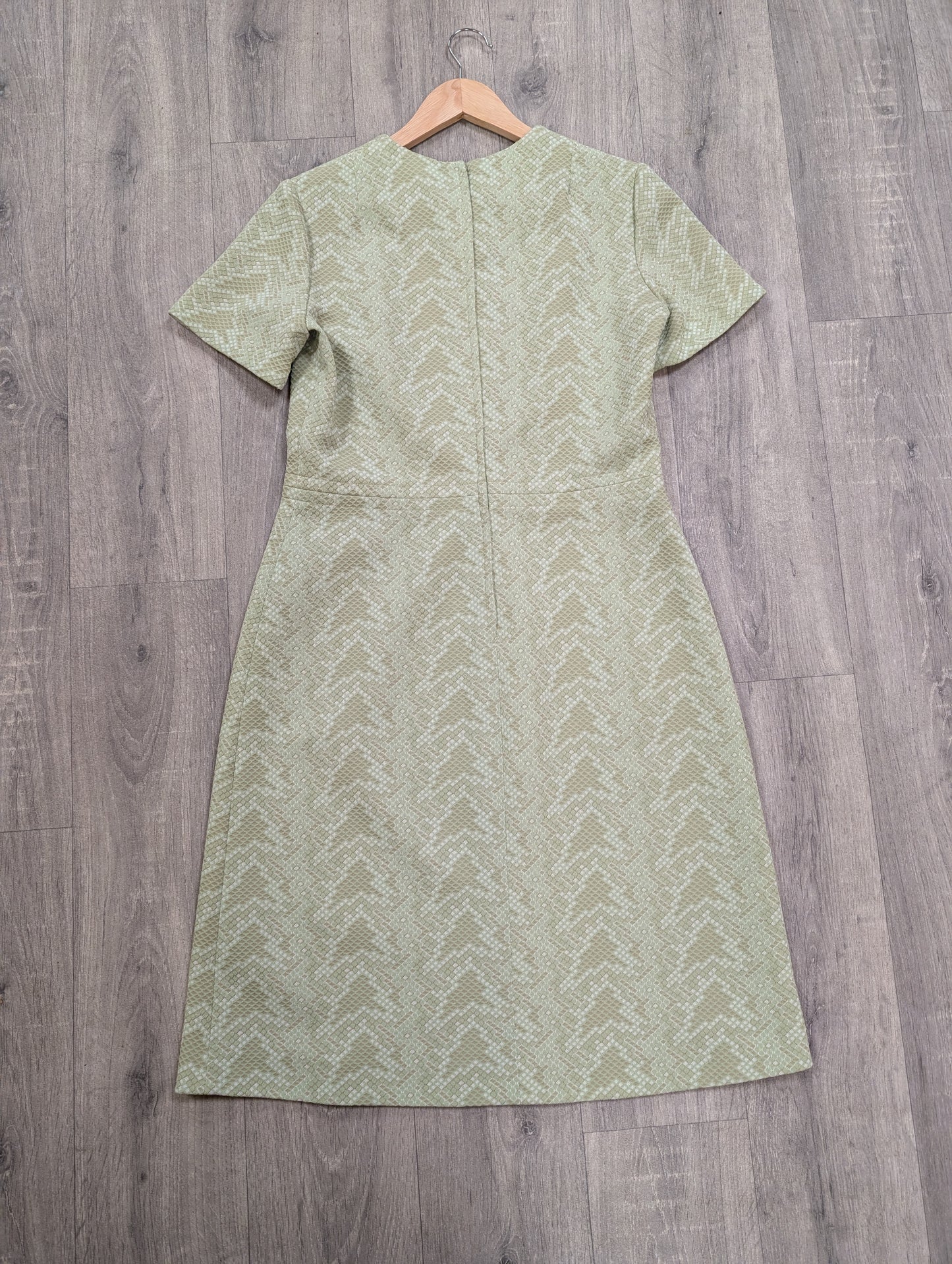 1960s DL Barron green crimplene dress - M