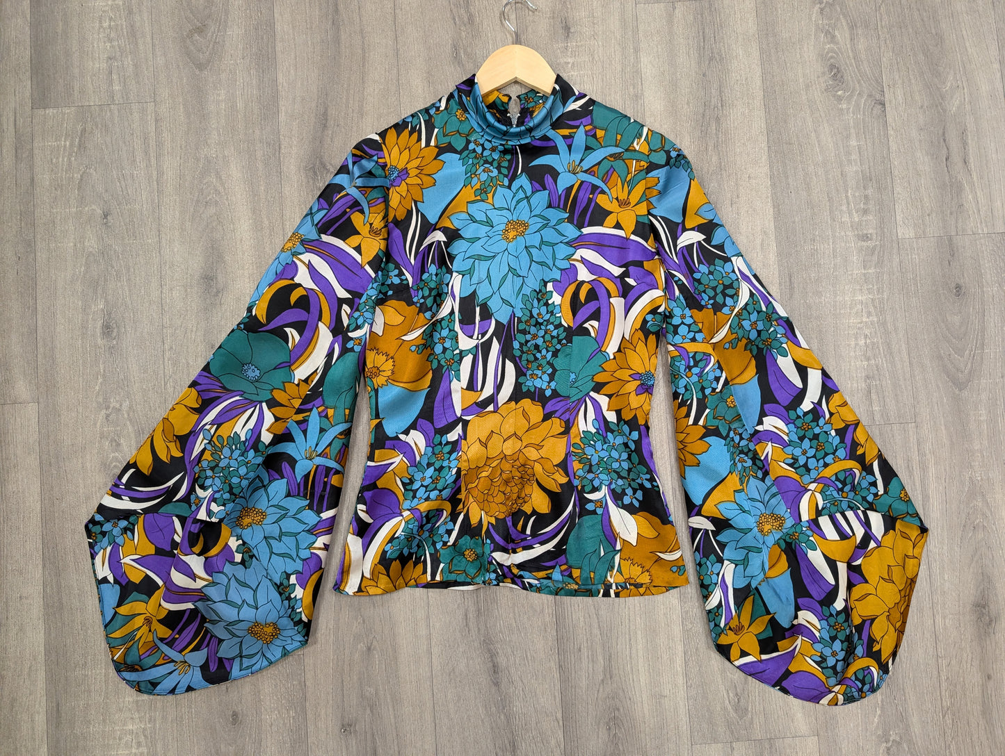 1960s psychedelic floral top - S