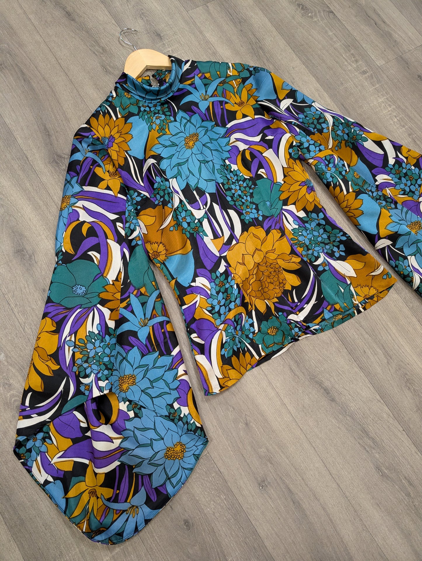 1960s psychedelic floral top - S