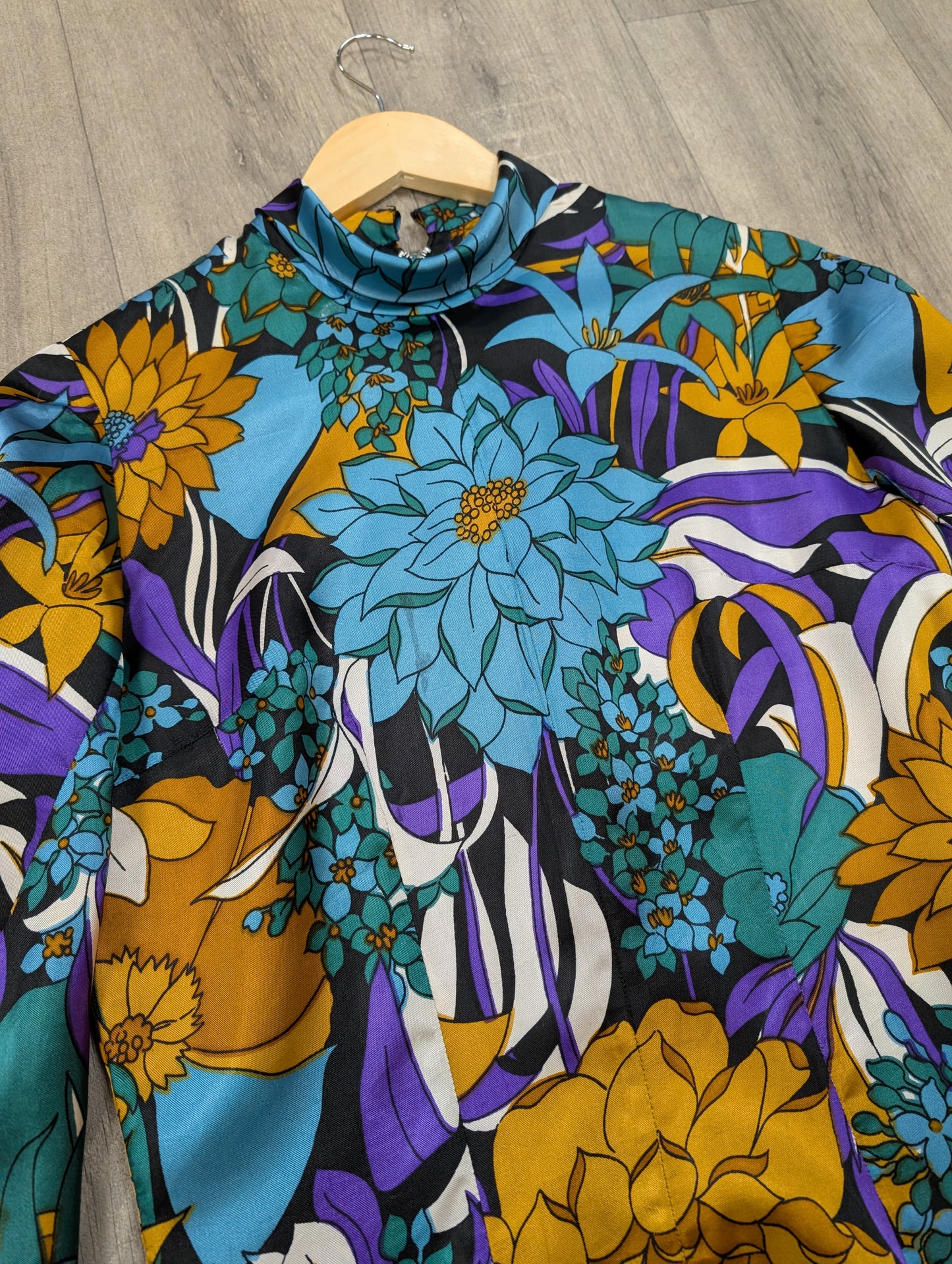 1960s psychedelic floral top - S