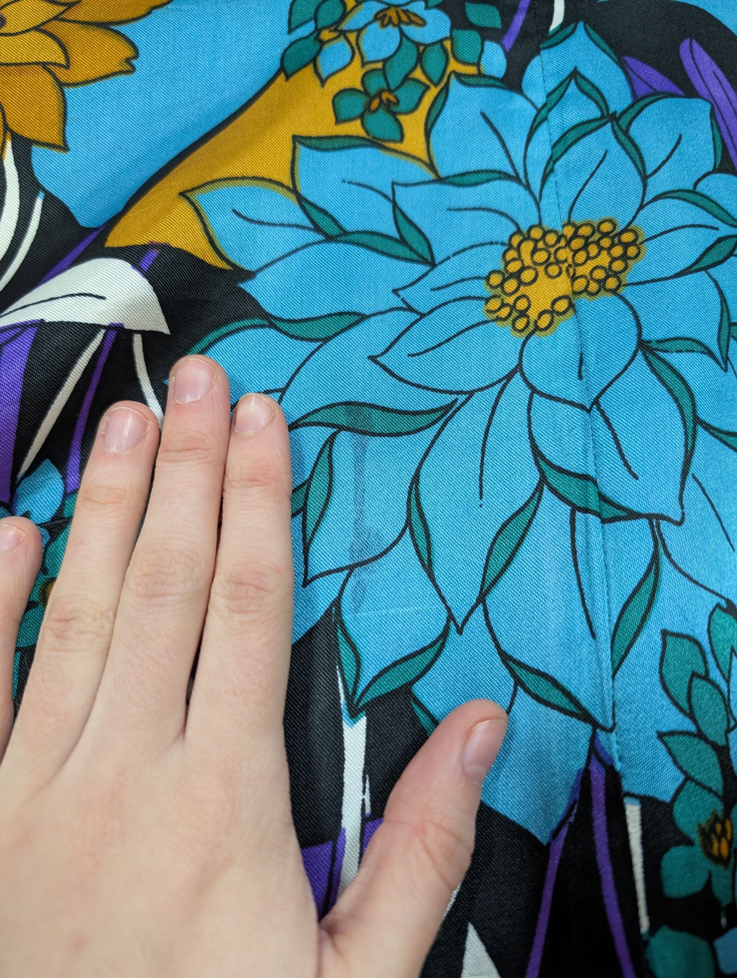 1960s psychedelic floral top - S