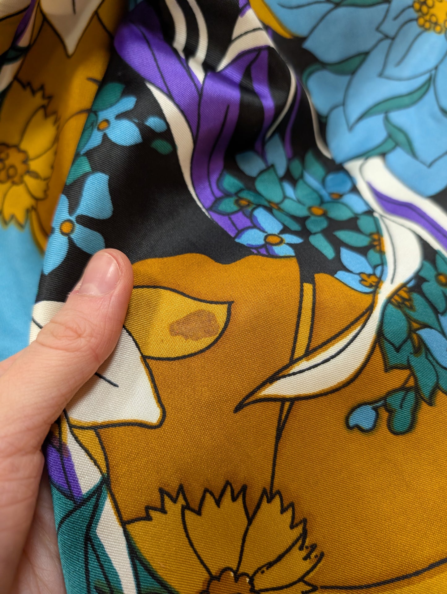 1960s psychedelic floral top - S