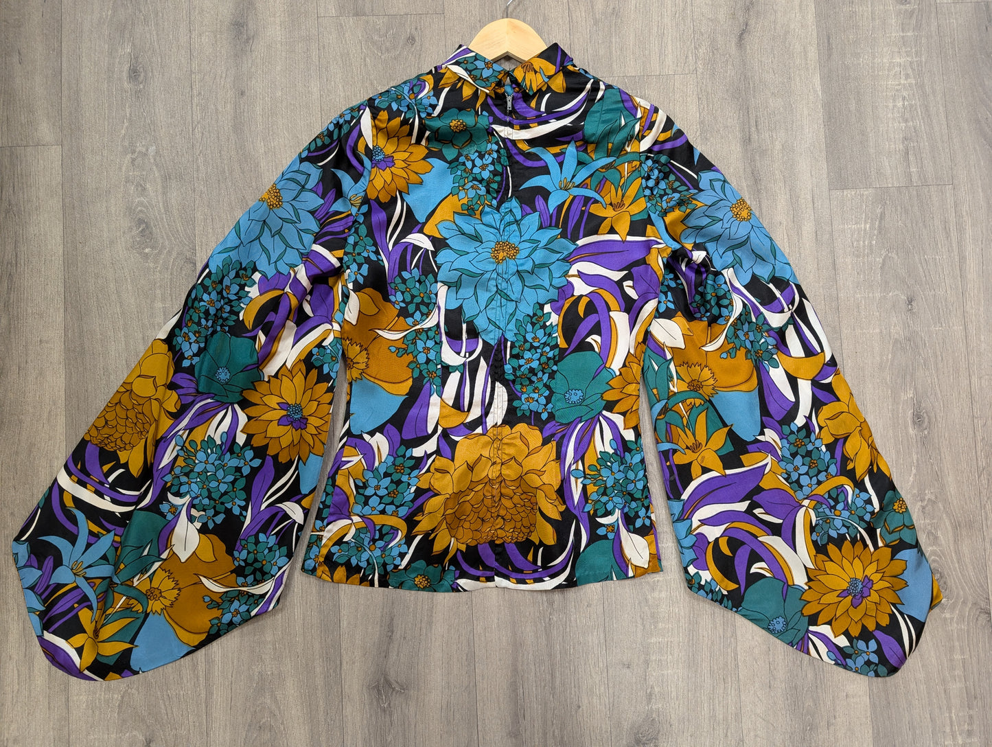 1960s psychedelic floral top - S