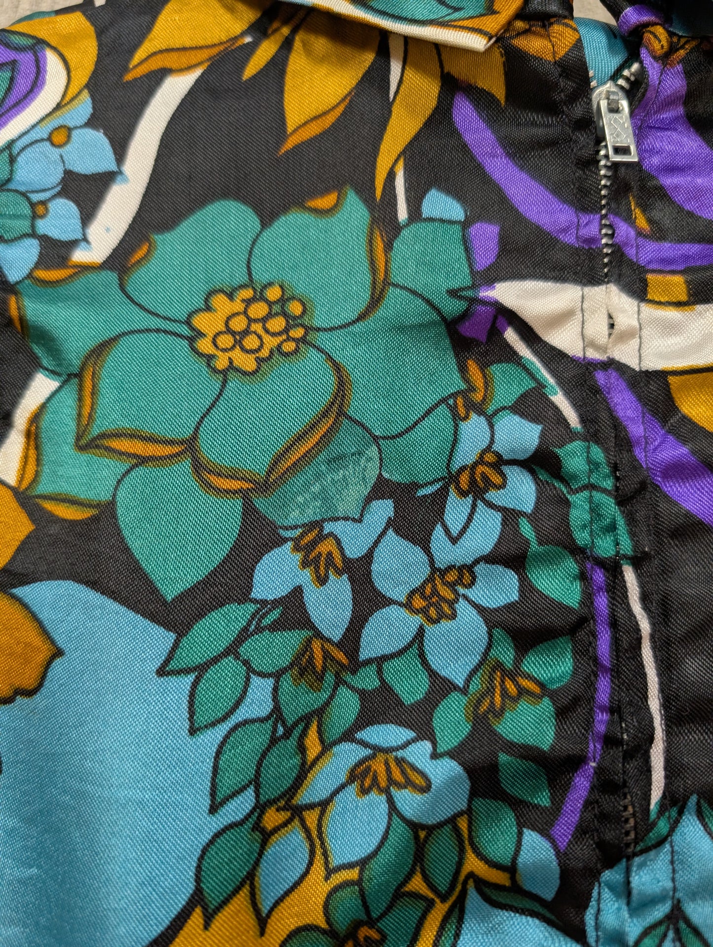 1960s psychedelic floral top - S