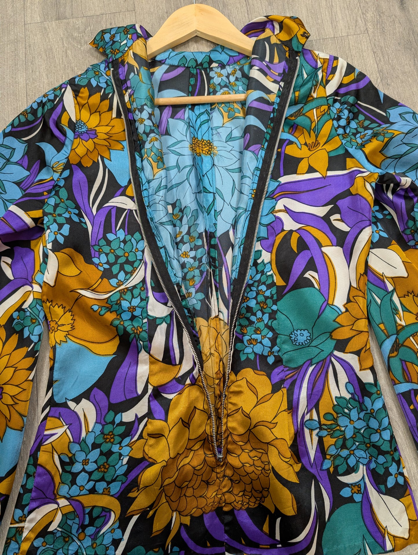 1960s psychedelic floral top - S