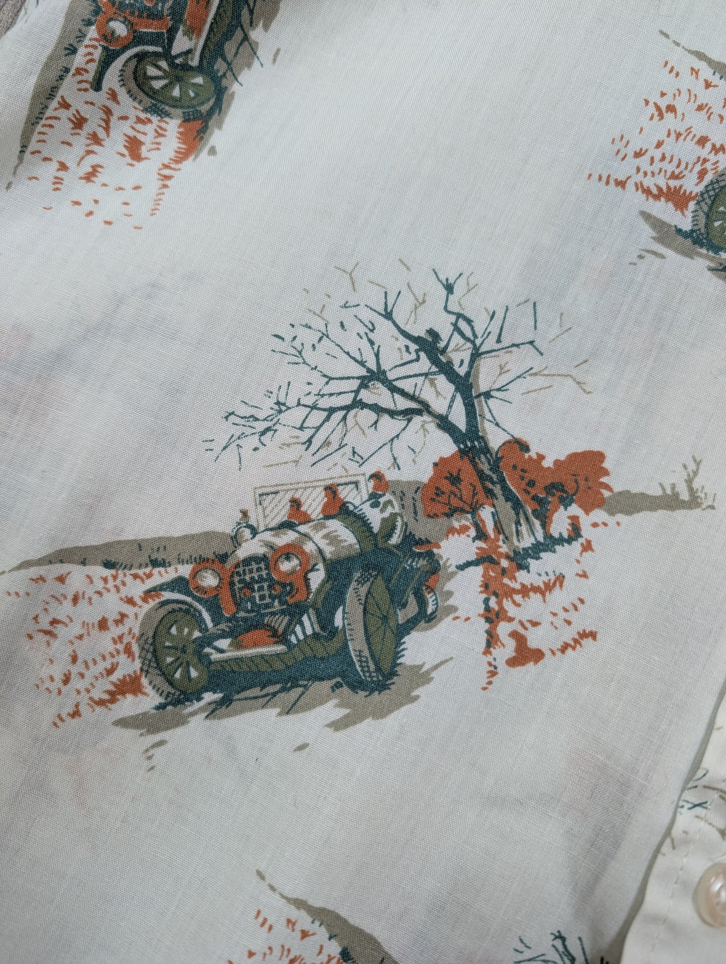 1970s Pickwick novelty car print shirt
