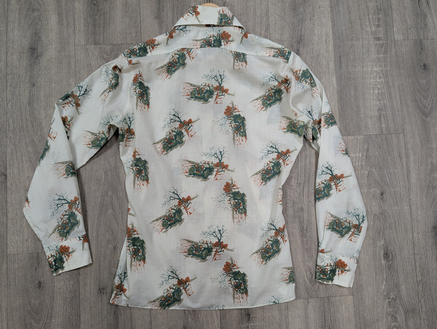 1970s Pickwick novelty car print shirt