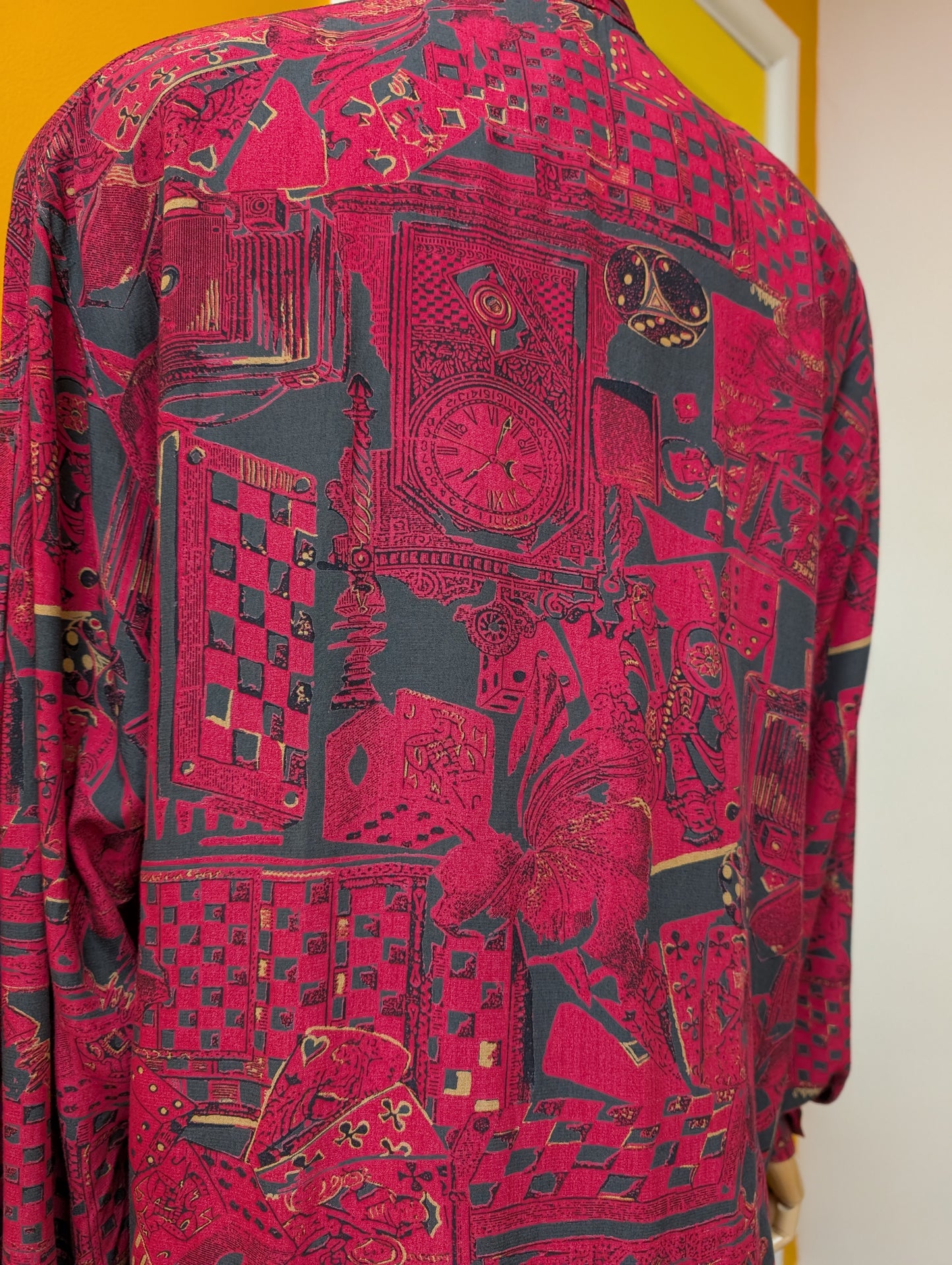 1980s Irringer novelty print shirt and skirt - Size 10/12