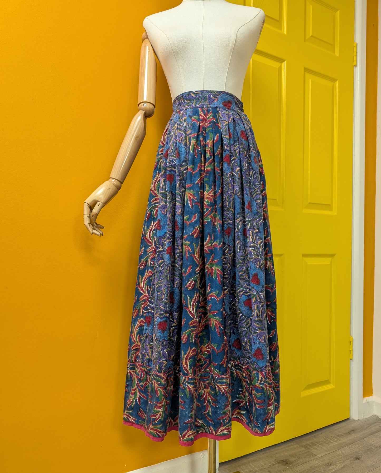 Gorgeous 1980s Anokhi Indian cotton skirt - XS