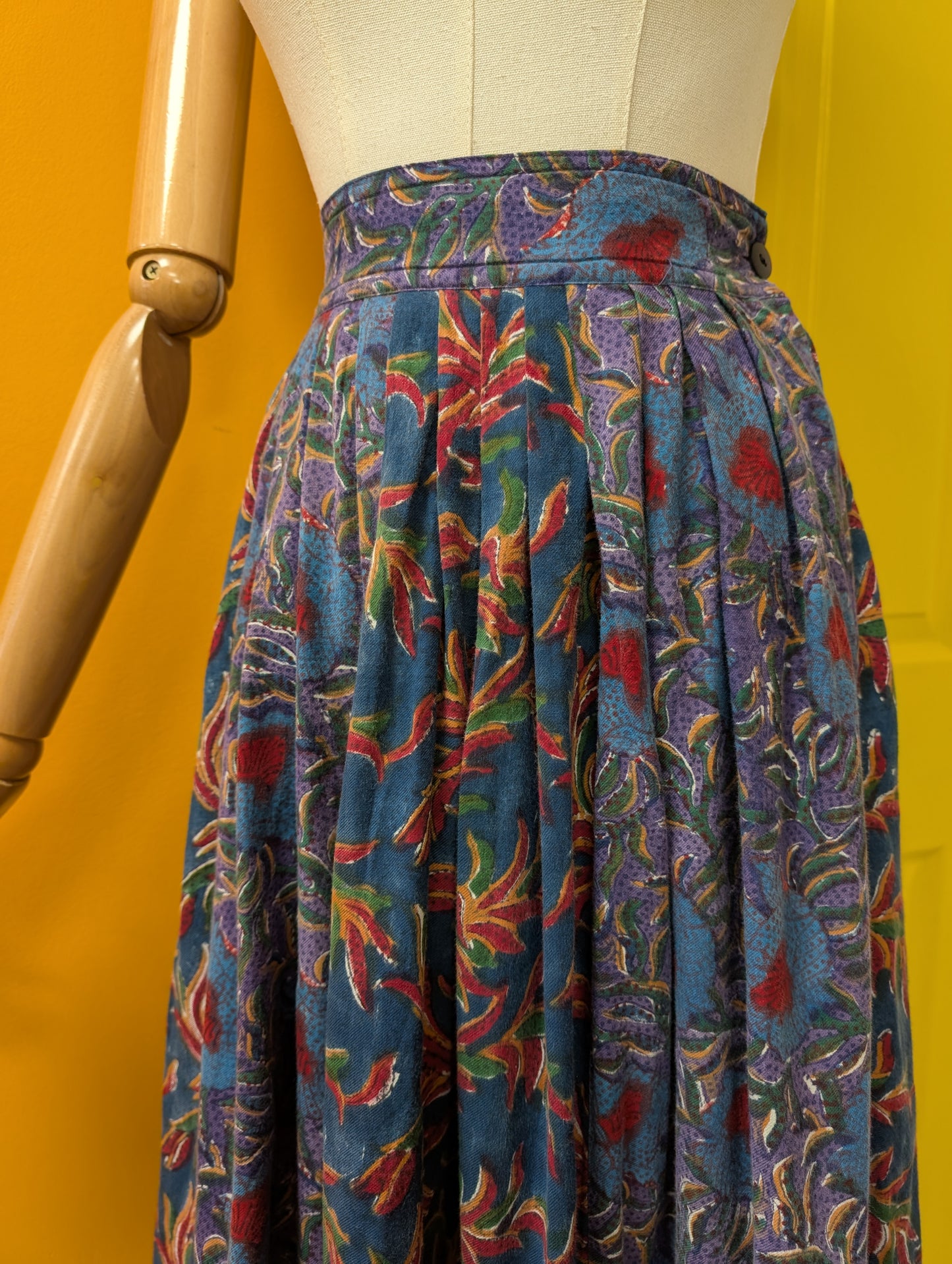 Gorgeous 1980s Anokhi Indian cotton skirt - XS