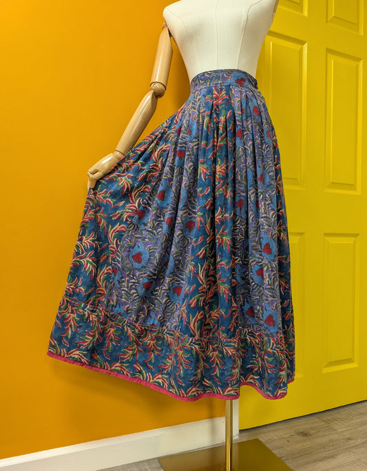 Gorgeous 1980s Anokhi Indian cotton skirt - XS