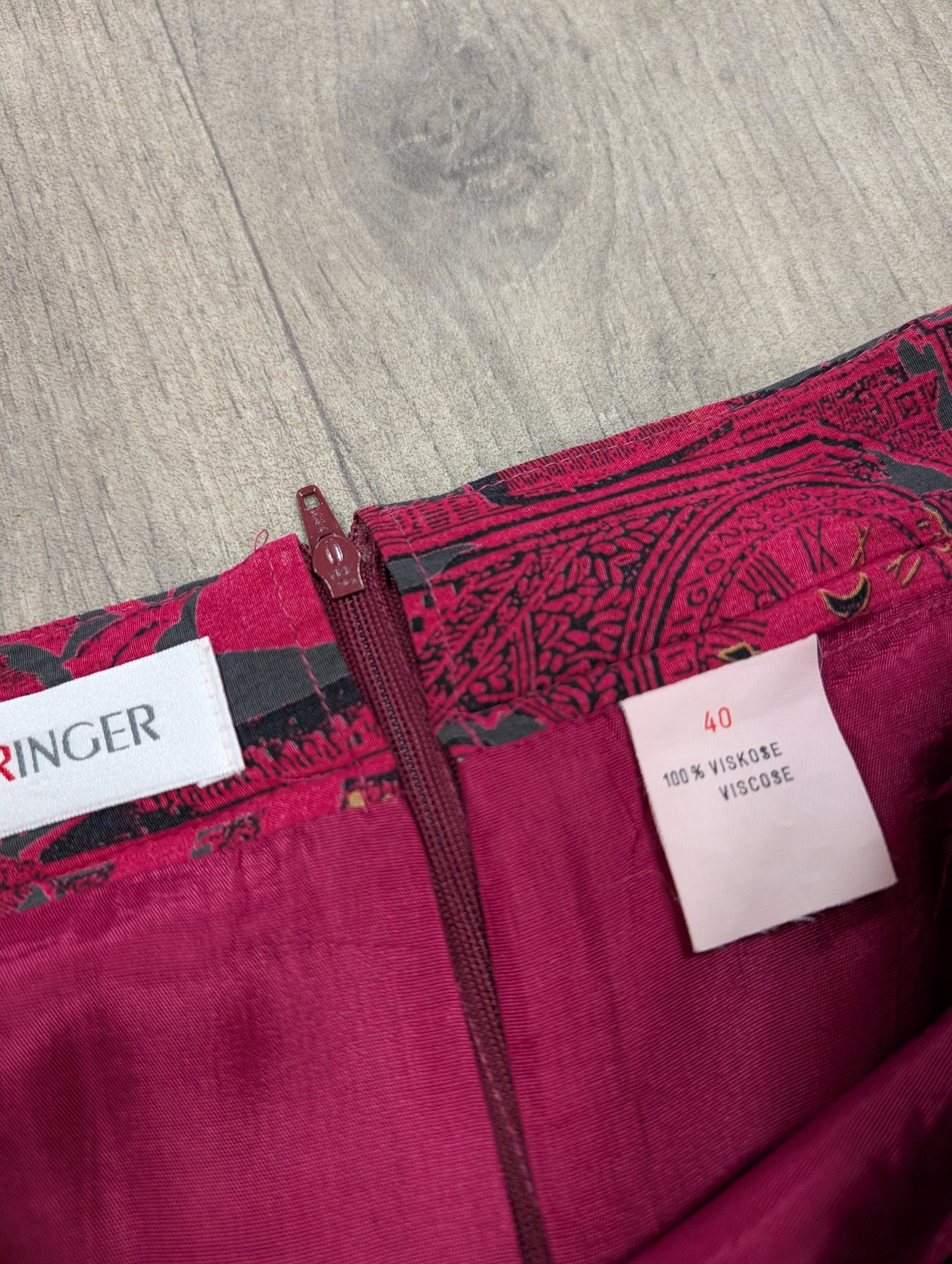 1980s Irringer novelty print shirt and skirt - Size 10/12