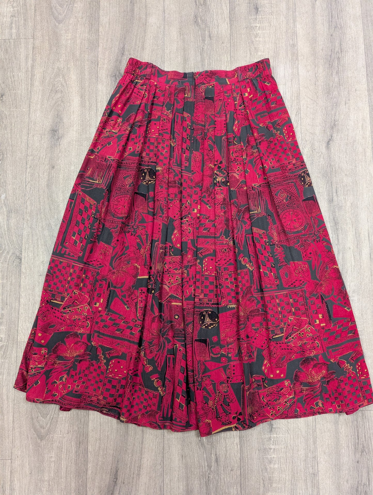 1980s Irringer novelty print shirt and skirt - Size 10/12
