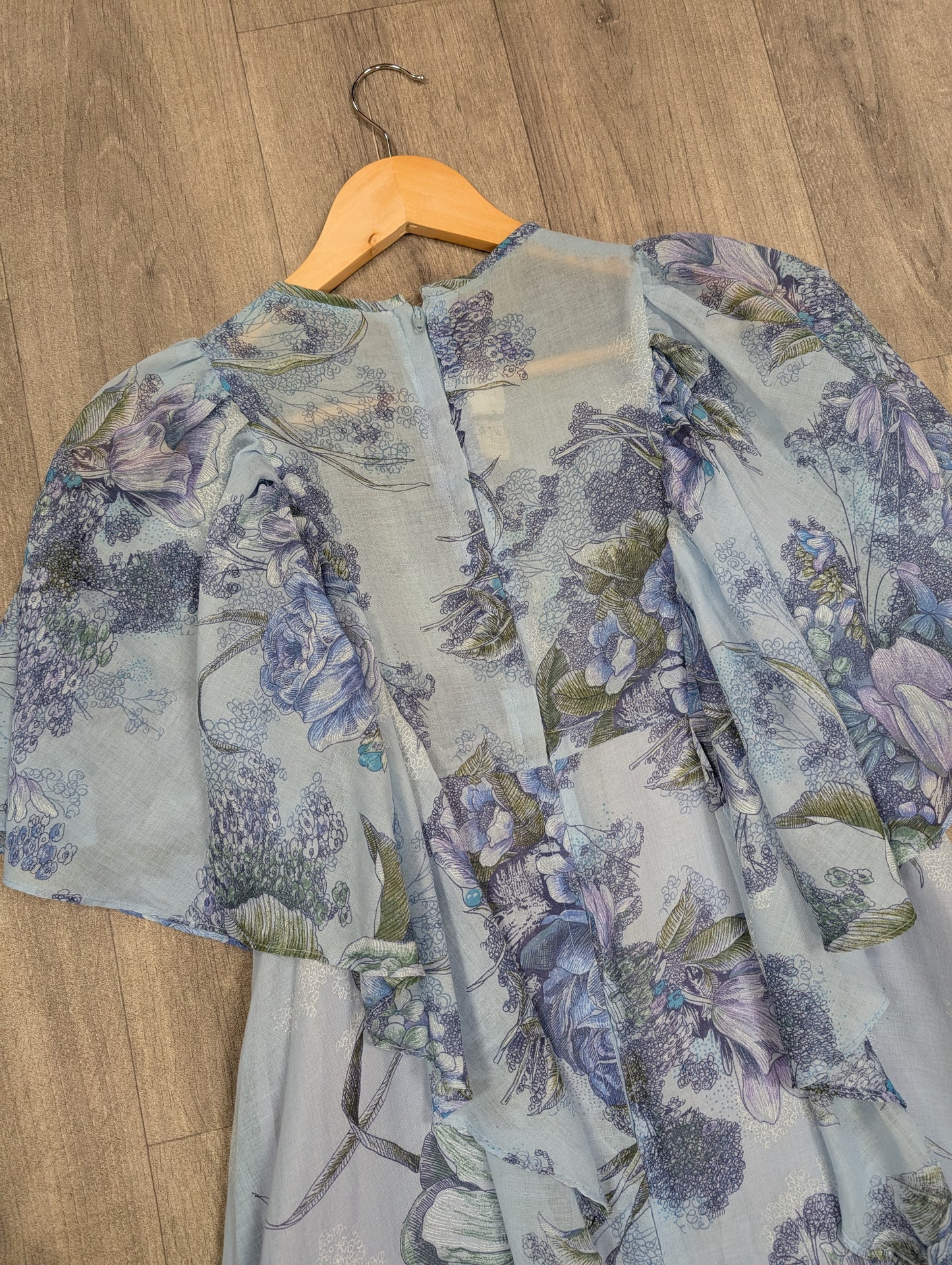 1970s Shelana blue maxi dress - Size 10