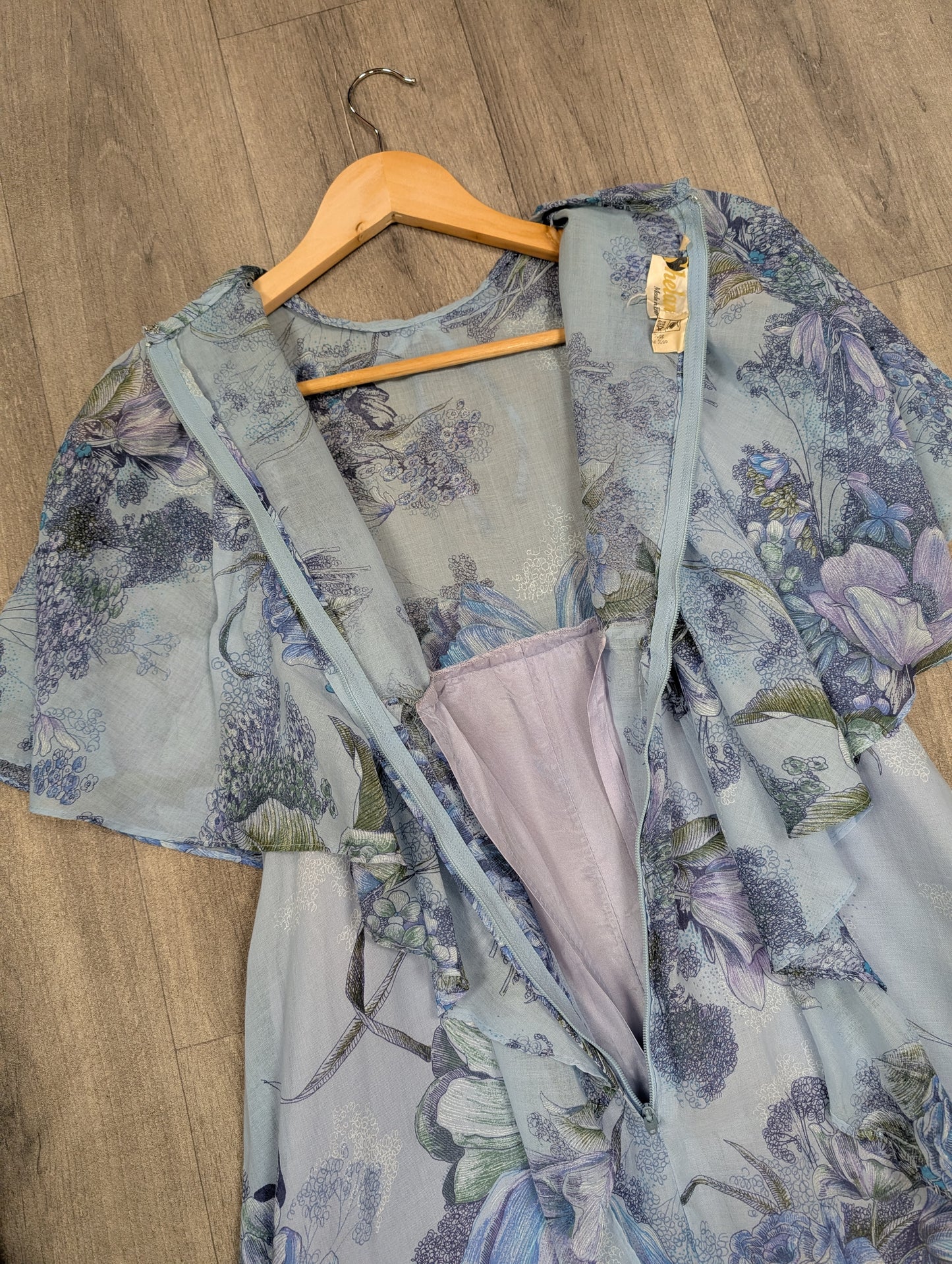 1970s Shelana blue maxi dress - Size 10