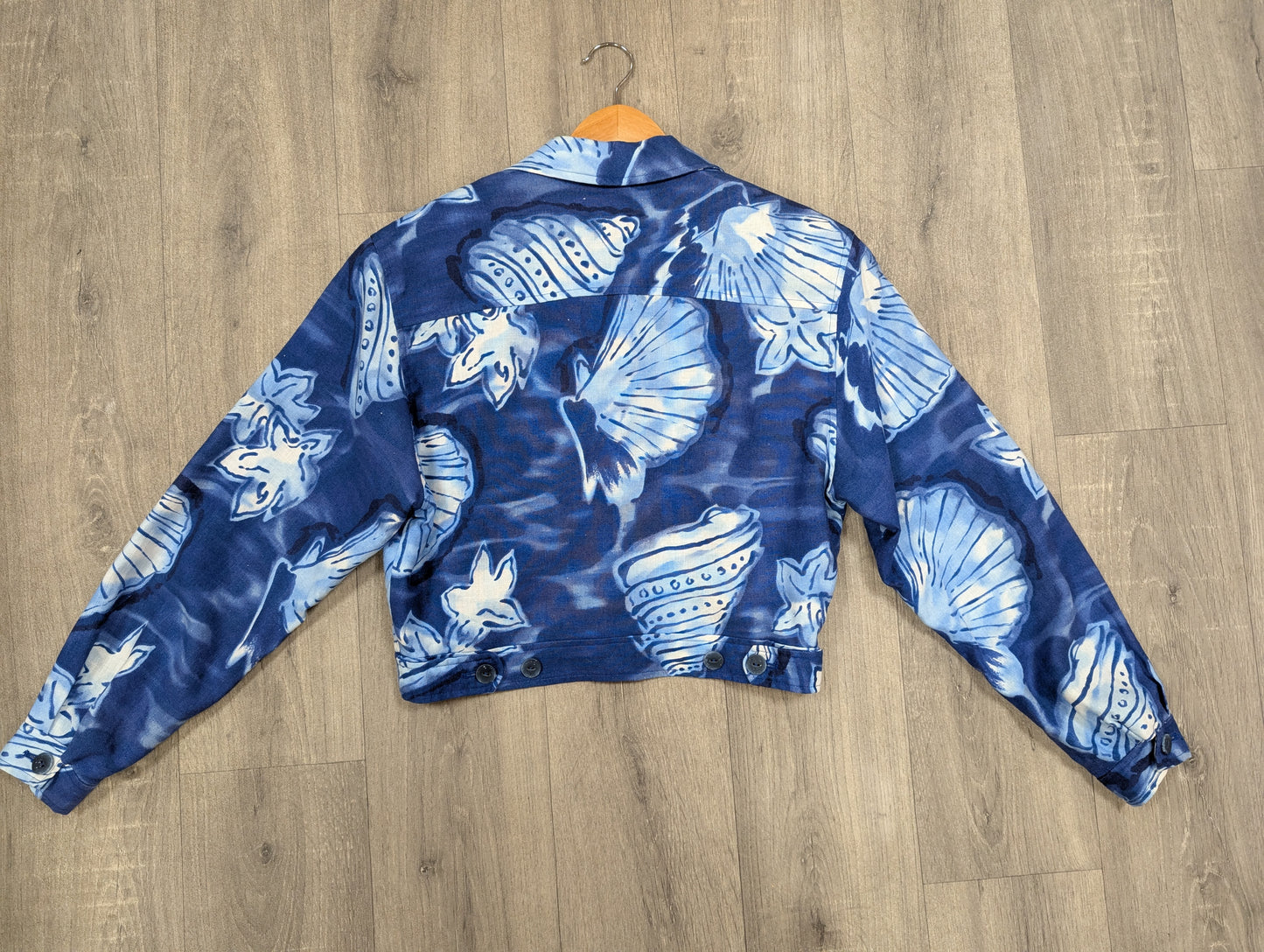 1990s Planet seashell print linen blend jacket - S