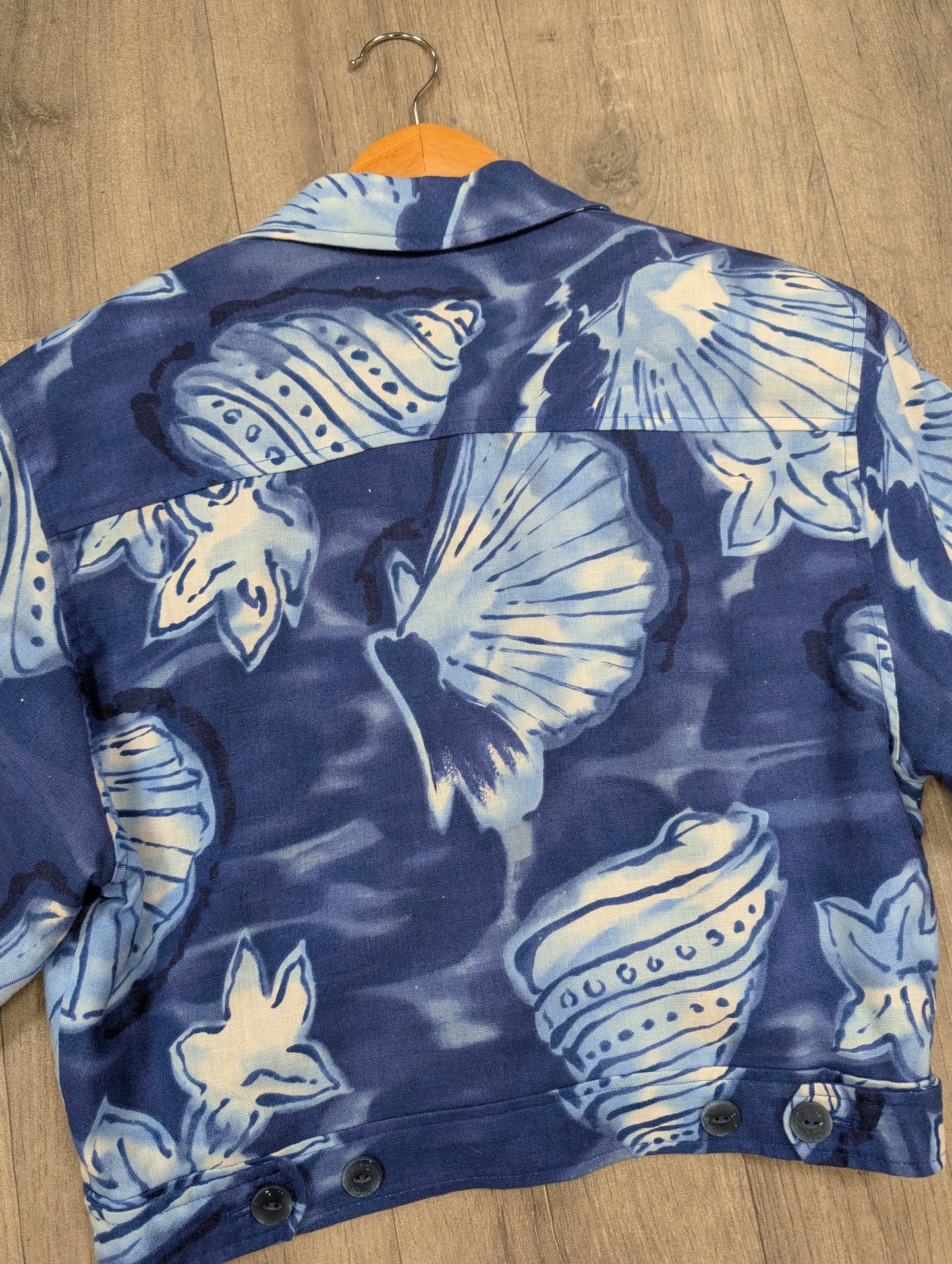 1990s Planet seashell print linen blend jacket - S
