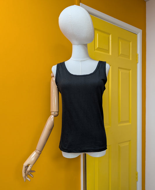 1980s Dorothy Perkins black cotton vest