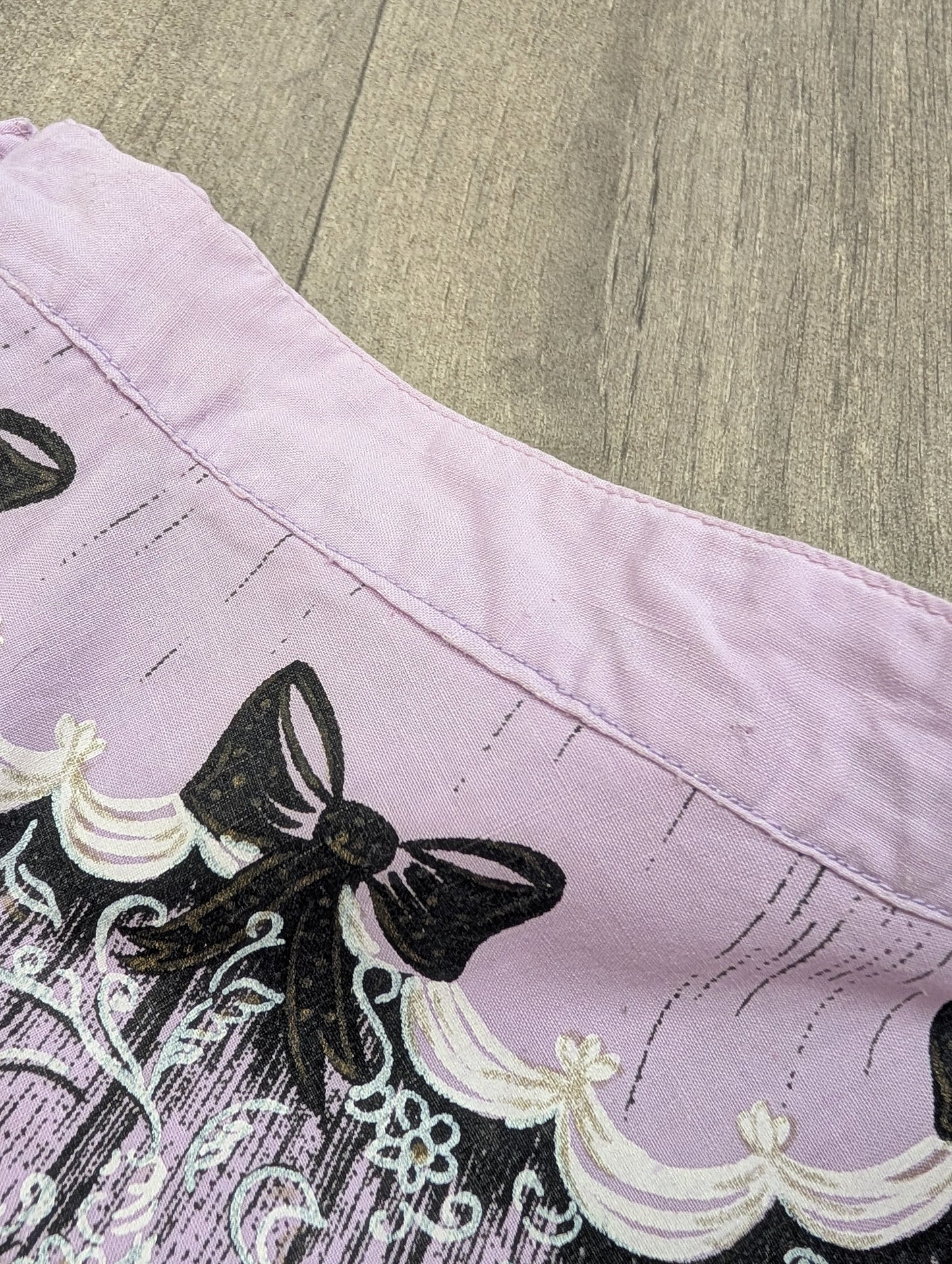 1950s novelty bow print skirt purple/black - 27" waist