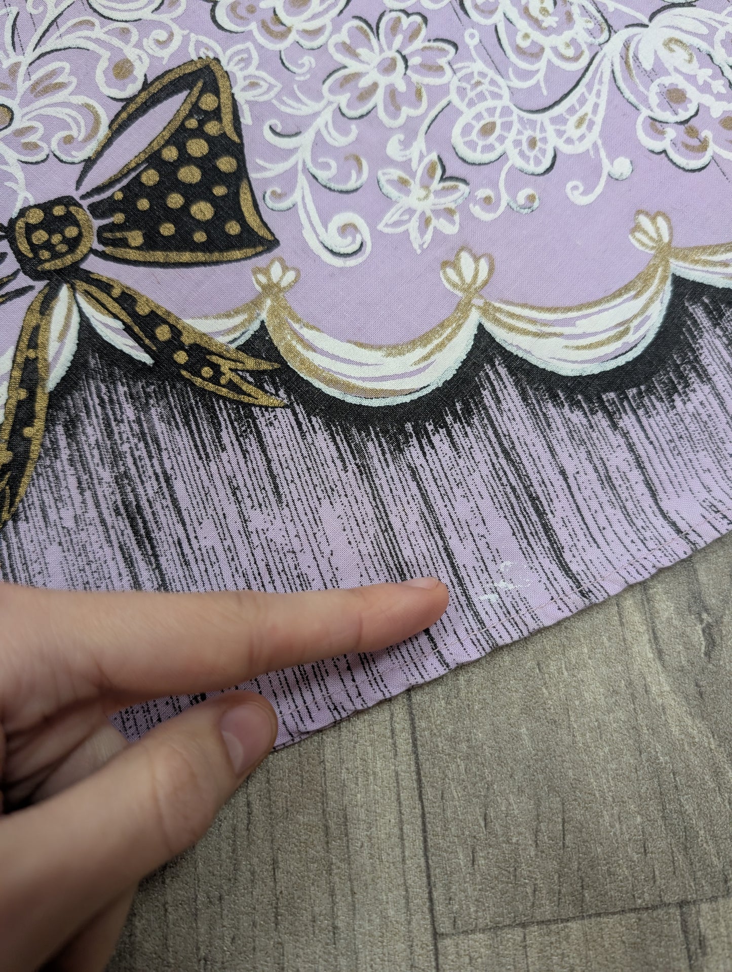 1950s novelty bow print skirt purple/black - 27" waist