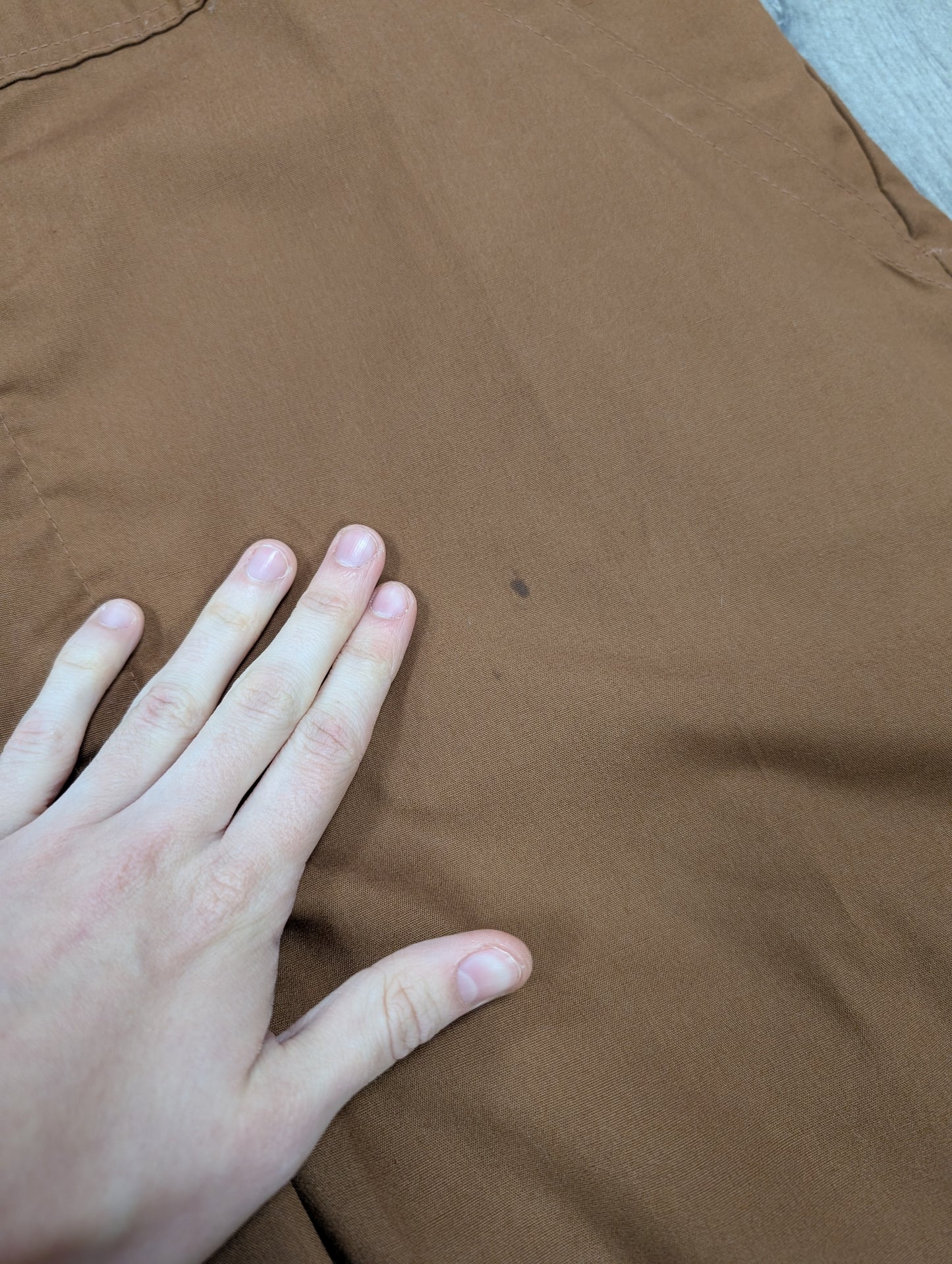 1970s Wrangler brown overalls with Daytona Races 1980 patch