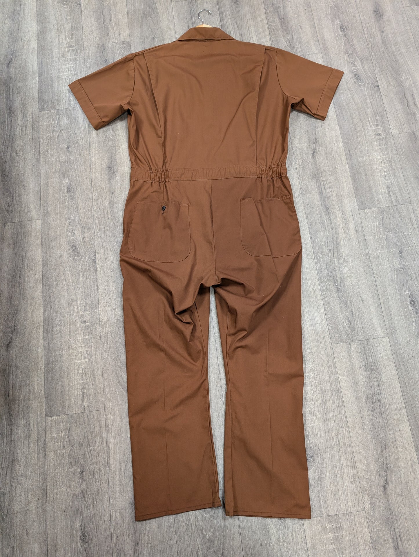 1970s Wrangler brown overalls with Daytona Races 1980 patch